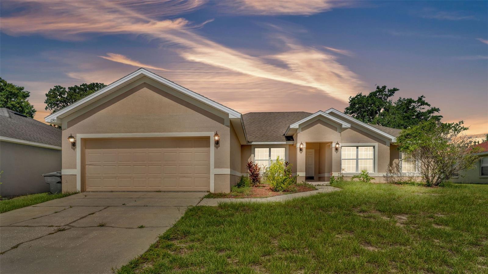 Offering Size and Location, Just Missing Your Vision! Located In Lakeland Highlands, Over 2,600 SqFt Under Air, Block Home. 4 Bedrooms, 2 Bathrooms in the popular South Lakeland - Gated Community of Highlands Creek. This four bedroom split plan features vaulted ceilings and large rooms. Upon entering you have flex place on the right that would make a great office or formal sitting area. On the left you have a private dining room. Heading forward, past these two areas, you enter into a large family room and kitchen with a breakfast area. Two things you can't change is size and location. The primary bedroom consists of large his and her walk-in closets. Indoor laundry room. Zoned for excellent schools. Move in ready but can use updating all at once or over time to turn into your dream home, or keep as an investment property. (Property appraiser is incorrect, property is a 4 bed, not 3.)