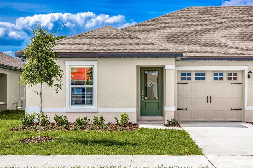 Price Reduced! Welcome to the Ibis floor plan, a thoughtfully designed 2-bedroom, 2-bathroom home in the desirable Gum Lake Preserve community — now offered at a reduced price! Perfectly positioned on a private corner lot with no neighbors to the right, and backing up to a lush nature preserve, this home delivers peace, privacy, and unbeatable views of natural surroundings.

As you enter through the charming covered front porch, you’re greeted by a spacious foyer that flows into a bright, open-concept living and dining area, ideal for both everyday living and entertaining. The modern kitchen is equipped with granite countertops, white wood cabinetry, stainless steel Whirlpool appliances, and a breakfast bar perfect for casual meals or gathering with friends.

The master suite, tucked away at the rear of the home, features soft carpet flooring, a generous walk-in closet, and a private en-suite bathroom. The secondary bedroom, also carpeted, is great for guests, a home office, or a flexible living space.

You’ll find luxury vinyl plank flooring throughout the main living areas, with energy-saving features including double-pane insulated low-emissivity windows, a programmable thermostat, and blinds included on all front-facing windows. Step outside to enjoy your tranquil backyard space overlooking the nature preserve—offering the perfect setting for quiet mornings and relaxed evenings. The professionally landscaped front yard enhances the home’s curb appeal and welcoming atmosphere.

As part of Gum Lake Preserve, you’ll enjoy life in a peaceful lakeside community. Take advantage of amenities like a community boat ramp to Gum Lake, a planned fishing dock, scenic nature trails, picnic areas by the pond, and a playground for outdoor fun. Located just minutes from I-4, commuting to Tampa or Orlando is quick and convenient, making it easy to enjoy both natural serenity and city access.

Don’t miss your chance to own this beautifully situated corner-lot home—schedule your private showing of the Ibis today!