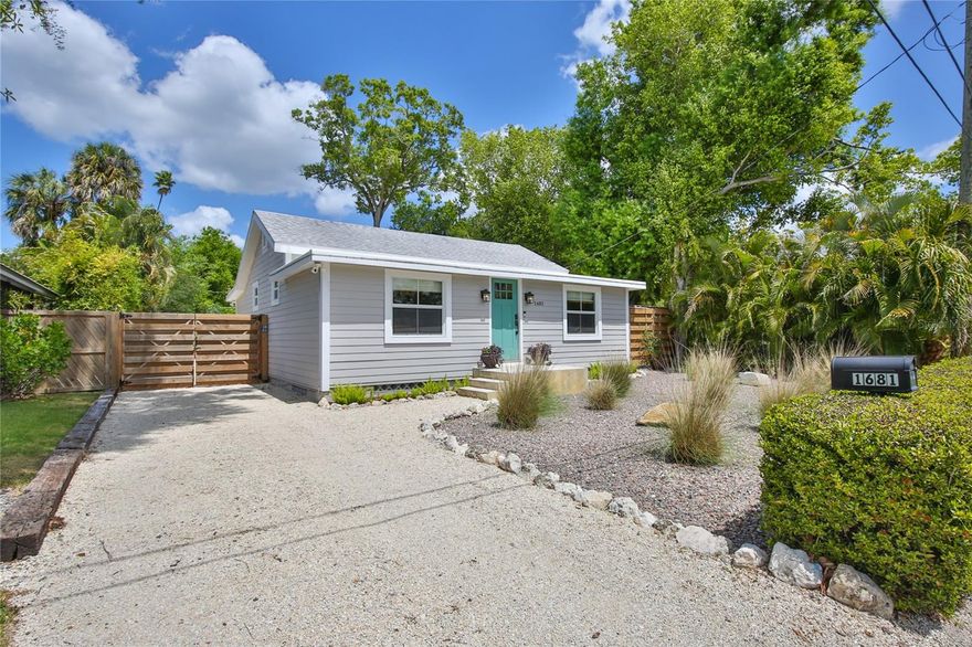 Charming 2 bedroom, 1 bath bungalow located on a quiet street in the highly sought after Gillespie Park neighborhood of Sarasota. This home is truly move-in ready, with every detail thoughtfully updated. Enjoy peace of mind with PGT impact windows installed in 2024, along with a beautifully renovated kitchen featuring custom DeVittori cabinetry, a brand-new induction stove, quartz countertops, a new stainless french door refrigerator (December 2025) and a new dishwasher added in 2024. The bathroom and plumbing were completely updated in 2024, along with a new front door.  Stylish, high-end luxury vinyl flooring flows seamlessly throughout the home, creating a cohesive and modern feel. Enjoy a large backyard with endless potential...perfect for adding a pool, guest house, or accessory dwelling unit. DTN zoning allows for increased flexibility, including ADU placement up to 3 feet from the property line. The low-maintenance landscaping showcases Florida native plants, offering both beauty and sustainability. 

Enjoy the best of Sarasota living just moments from your doorstep. Walk or bike downtown to explore the vibrant Sarasota Farmers Market, meet friends for lunch at a variety of popular local restaurants, or unwind in the peaceful surroundings of Gillespie Park with its expansive green space, shaded seating areas, and dedicated dog park. Stay active with access to basketball, tennis, and pickleball courts, The Legacy Trail, or enjoy a calming outdoor yoga session at Bayfront Park before taking a scenic stroll across the iconic Ringling Bridge.

Just a short drive away, you’ll find the pristine shores of Lido Beach and the upscale shopping and dining of St. Armands Circle. Cultural attractions like Mote Marine Laboratory & Aquarium and The Ringling are also nearby, making this location perfect for those who appreciate both relaxation and enrichment. From outdoor recreation to world-class dining, this exceptional area truly offers something for everyone.

**Note the seller sold off adjoining 10,000 sf lot in 2025 so the tax amount showing in public record may not reflect accurate taxes which are just over $6,100.