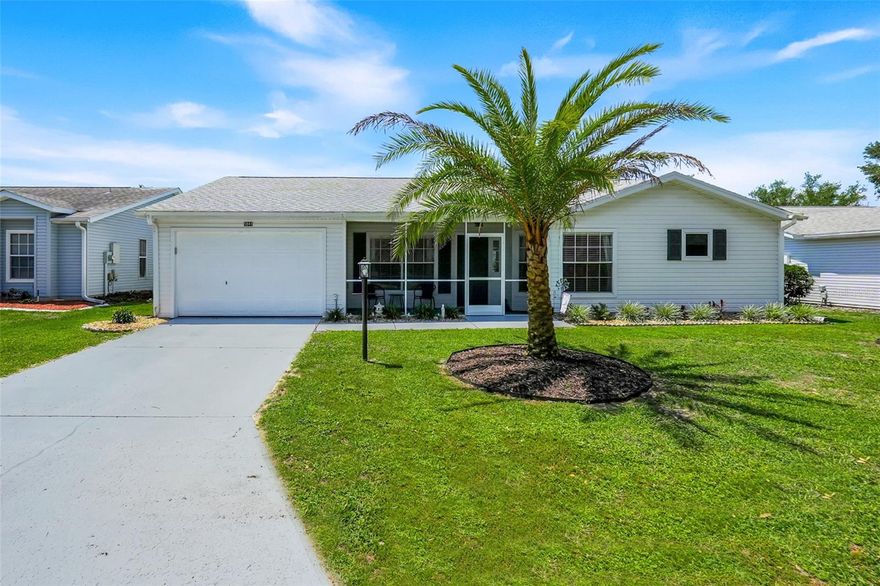Nothing to do but move in and enjoy—this beautifully remodeled and very well kept home is located in the highly sought-after 55+ community of Plantation at Leesburg. Major updates provide peace of mind, including a new roof (2024), water heater (2024), LG stainless steel appliances (2024), full yard irrigation system (2024), and a new garage door opener with keypad (2024). The main A/C system (2019) has been meticulously serviced every six months. A new GE washer and dryer are also included.
Offering 1,600 square feet of living space,. Enjoy both indoor and outdoor living with a newly screened front entry—and brand new back screened in  lanai with knock down concrete floors, also includes all around  sun shades , perfect for relaxing in the breeze without the bugs. Inside, nearly everything has been updated, including luxury vinyl flooring, modern lighting, bathroom vanities, and fresh interior and exterior paint.
The open floor plan is highlighted by vaulted ceilings and includes a combined living and formal dining area, plus an eat-in kitchen. The kitchen features granite countertops, ample cabinetry, and convenient pull-out shelving.
The primary suite offers a walk-in closet and an en suite bath with dual vanities, pull-out storage and a walk in shower includes a mini-split  system for extra comfort on those extra hot summer days. Secondary bedrooms provide privacy for guests or flexibility for a home office or den and access to the back screen lanai.
The property is enhanced with low-maintenance landscaping installed in 2025 and includes an irrigation system. Oversize one care garage and ceiling fans in every room including in the walk-in closet  plus ceiling fan in the garage, this summer you will keep cool everywhere you go in the home. .
But wait there is more ! This beautiful home is Located in a gated, golf cart-friendly community between Minneola and Leesburg with easy access to the Turnpike, Plantation at Leesburg offers resort-style amenities which includes : Two 18-hole golf courses and Pro Shop, 24-hour manned gate, Three pools and three clubhouses, Fitness centers, sauna, and sports courts (tennis, pickleball, shuffleboard), Restaurant, RV/boat storage, and more. 
Residents enjoy a vibrant, active lifestyle with a full calendar of events—concerts, clubs, fitness classes, travel excursions, and social gatherings—along with peaceful walking areas and scenic surroundings.
This is a must-see home in an exceptional community—You don't want to miss it !!