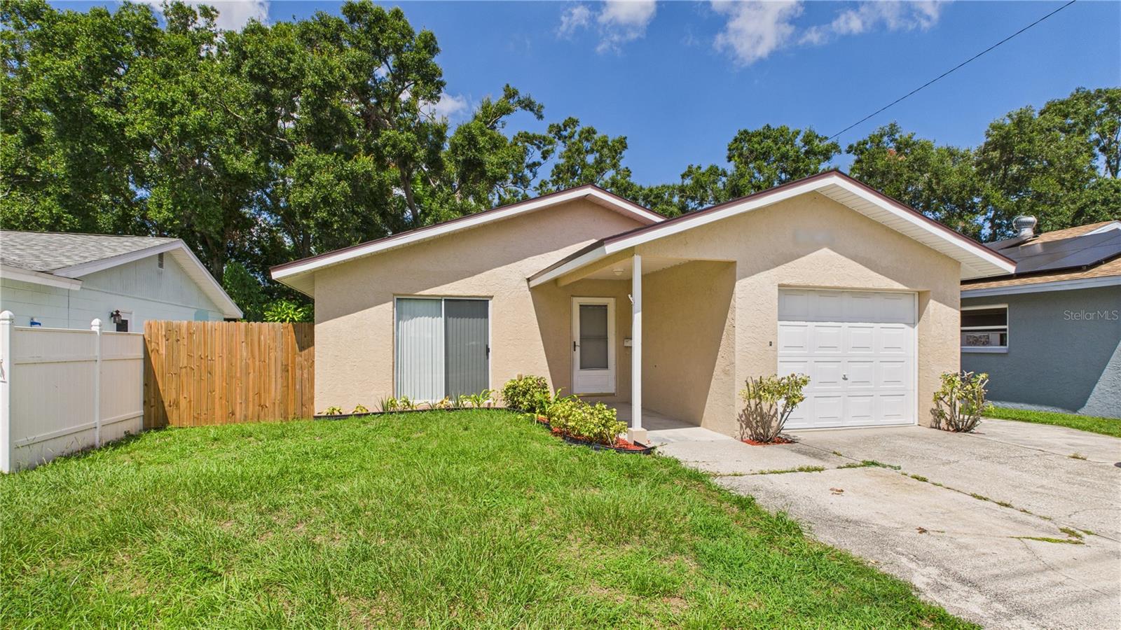 Charming 2/2 home centrally located in Pinellas Park in a NO FLOOD ZONE!
Come home to this beautifully, remodeled 2-bedroom, 2-bathroom home in the vibrant heart of Pinellas Park- where comfort and convenience meld together.
Step inside and be met with smooth tile floors throughout, offering a clean look that's easy to maintain. The showplace of the house —a renovated kitchen with new cabinets, contemporary countertops, and new appliances. Both bathrooms are tastefully renovated. Whether you're relaxing in the cozy living space or hosting friends over for dinner, this home offers comfort and charm in equal measure.
Outside, you'll enjoy a serene, established community that's just minutes to parks, stores, restaurants, and easy drives to St. Pete, Tampa, and Gulf beaches or relax in the fenced-in backyard.