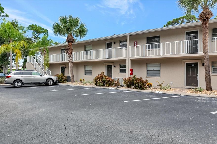 Welcome to this cozy first-floor condo in the highly sought-after gated community of Parkview. Featuring 2 bedrooms, 1 bathroom, and a smartly designed layout, this home is move-in ready and filled with charm. Step inside to find tasteful paint colors paired with pristine tile and luxury vinyl flooring that flows seamlessly throughout the entire space. Just off the entry, the fully equipped kitchen offers plenty of storage in the wooden cabinetry, granite countertops, stainless steel appliances, and a tray ceiling. A breakfast bar window connects to the dining and living areas, creating the perfect setup for both everyday living and entertaining. The living room is bright and airy with large windows and newer ceiling fans that keep the space cool and comfortable. The oversized primary bedroom serves as a true retreat, complete with double closets for all your storage needs. Down the hall, you’ll find a generously sized second bedroom and a beautifully updated bathroom with modern fixtures and a tiled walk-in shower. The second bedroom offers flexibility as a guest suite, home office, or workout/hobby space. An indoor laundry closet near the foyer adds everyday convenience. Step outside to your own private tropical oasis, a screened-in lanai overlooking many shady palm trees and lush greenery. Enjoy your morning coffee, relax to the sounds of nature, or host barbecues with friends while taking in peaceful sunrises and sunsets. Parkview residents enjoy fantastic amenities, including 2 sparkling community pools where one is heated, a clubhouse with kitchen, outdoor grill area, fitness center, walking trails, and nature views around every corner. Best of all, you’ll be centrally located near top-rated schools, shopping, restaurants, grocery stores, and just 20 minutes from the sandy shores of Siesta Key. Don’t miss your chance to own this gem. Schedule your showing today before it’s gone!