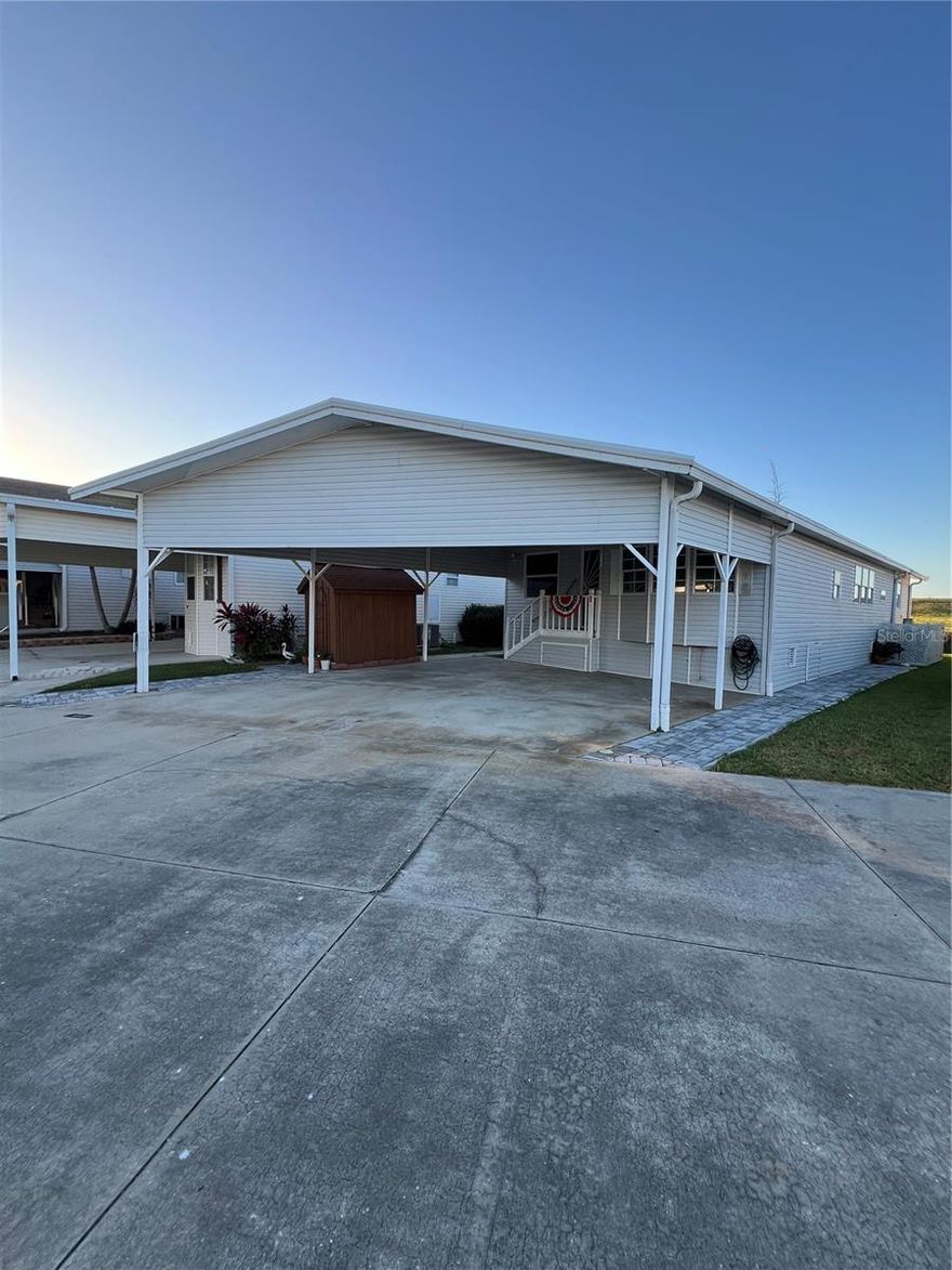 ~Ancient Oaks RV Resort~ 2 bed -Bath and a half located on the main canal in ancient oaks that leads to the lake. Dock for your boat. Metal roof is 2 years old. AC is 1 year. Water softener w/RO in home. Hot water heater is 1 year old. All new plumbing underneath to replace poly pipe. Carpet & vinyl. This home comes unfurnished except appliances. Has a wood shed in great shape. Dock for your boat! All measurements are approximate.
More pics to come.