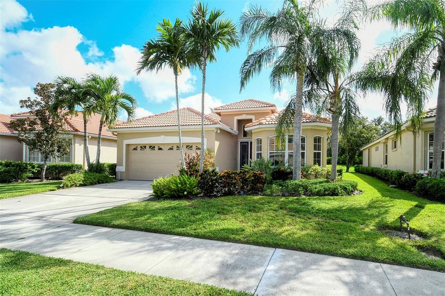 Move in ready maintenance free Lee Wetherington built home located in Somerset of  popular Turtle Rock* Recently re-finished pool, paver patio, newer pool heater, re-finished lanai screen* 3 bedrooms, 2 baths* Master has extended lounging area with updated master bath* Tray ceilings, crown moldings* Kitchen with white cabinets, solid surface counters* Great room with built-in entertainment center* 2 yr. old AC* 2 yr. old gas tankless water heater* House has been re-plumbed* Garage floor with custom finish, new built-in cabinets* Hurricane shutters* Community features; tennis, heated pool, basketball, tot yard, community kitchen & hall, 300 plus acres  of nature preserves, lakes & nature trails*  Located on Popular  Palmer Ranch near world famous Siesta Key Beach,  shopping, golf, restaurants, Legacy Bike Trail, YMCA & easy access to I-75