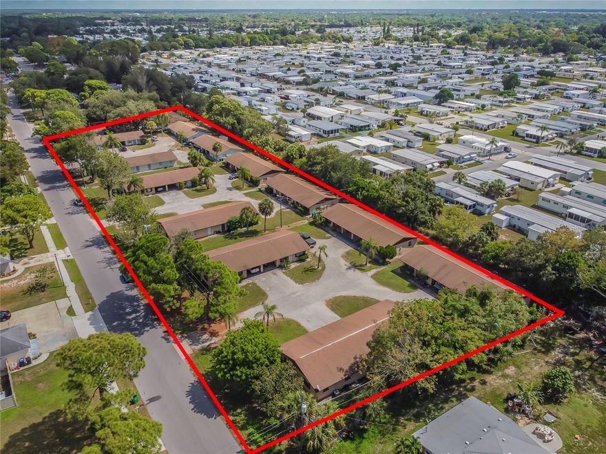 THE SUNNY ACRES Portfolio Investor Package is for sale. **** DO NOT GO ON PROPERTY. DO NOT DISTURB TENANTS*** 24 UNITS ALL
OCCUPIED. Property is a contiguous property spanning nearly 3 acres that consists of 12 DUPLEXES. 3 courtyard style entrances each with 4 duplexes per entrance. Separate driveways and dead end courtyard streets. All of the units are 2 bedroom, 1 bath, with individual carports and individual laundry room/utility closet. All utilities are separately metered. Tenants pay electric, water, and internet.  All units are located adjacent to one another on a large parcel in the heart of West Bradenton. Tremendous cash flow. Grosses 360k per year. Low taxes and low insurance (avg. 775$ per unit per year) makes an incredible Net ROI. All units are rented and cash flowing. Excellent quadrant with all duplexes grouped together, well kept, and top notch management company in place. Management company has set expectations and great relationship with tenants in community. Units vary in finishes. Majority are completely upgraded or moderately upgraded, and there are still several with basic or original finishes. Pictures represent the range of condition. No pics of original finishes. 1/3rd of the units recently had the exteriors painted and shutters added and one brand new entrance parking lot recently. Many NEW ACs and other miscellaneous improvements. Rents range from $1000-1650 month. Rent rolls and details available on request. Assume it as it is and collect income, continue the improvement project and build your rental return to create more income potential opportunities. The average price of duplexes is consistent with individual duplexes in the zip code that are in above average condition. The main difference is that the comparable duplexes all range from 900-1100 in gross rent and these duplexes are all renting well above those averages. Comparable duplexes are randomly located throughout town. This package is all located in one spot and you can establish and maintain consistency. Includes all of the following address on 60th Ave Terrace West Bradenton; 912A, 912B, 914A, 914B, 916A, 916B, 918A, 918B, 1004A, 1004B, 1006A, 1006B, 1008A, 1008B, 1010A, 1010B, 1012A, 1012B, 1014A, 1014B, 1016A,1016B, 1018A, 1018B. Inquire with agent with any additional questions. **** DO NOT GO ON PROPERTY. DO NOT DISTURB TENANTS**** Please. Serious inquiries only. Proof of funds required. See terms for additional instructions regarding offers, income, financing, and such.
