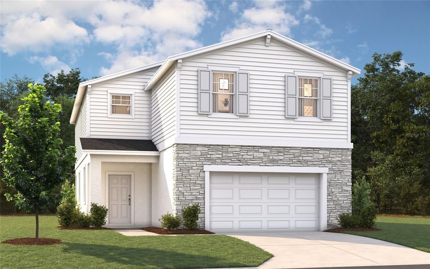 One or more photo(s) has been virtually staged. Under Construction. Stanley Martin Homes presents single-family homes in the Oakfield community, located in Parrish, Florida, a rapidly growing area. These modern homes blend contemporary design with a friendly neighborhood vibe. Residents enjoy easy access to major highways, healthcare facilities, and recreational amenities. Oakfield Trails features walking paths, green spaces, and The Harvest Club for social gatherings. With various home designs ranging from 1,600 to 2,505 square feet, it’s an ideal choice for diverse lifestyles. Experience vibrant Florida living at Oakfield Trails.
This stunning single-family residence, the Jensen model, boasts 2,313 square feet of thoughtfully designed living space tailored for modern life. With four spacious bedrooms and two and a half baths, this home offers ample room for everyone to thrive. The open-concept layout seamlessly connects the great room, dining area, and kitchen, making it perfect for entertaining or enjoying cozy gatherings. The kitchen features an oversized island and a walk-in pantry, ensuring you have all the storage and prep space you need. Upstairs, the primary suite serves as a serene retreat, complete with an en suite bathroom that includes a standing shower and an optional garden tub, along with a generous walk-in closet. Three additional bedrooms share a well-appointed double vanity bathroom, while a large loft area provides an ideal space for movie nights or playroom. The Jensen's efficient use of space and designer-inspired features exemplify the quality craftsmanship that Stanley Martin is known for. *Photos are from a similar home.