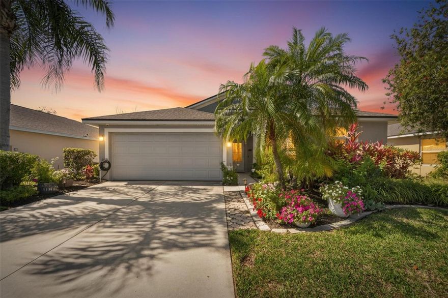 Exquisitely maintained and thoughtfully upgraded, this stunning 3-bedroom, 2-bath residence with a 2-car garage is nestled within the highly desirable Waterford community, complete with a private community pool and exceptional convenience to shopping, dining, and entertainment.

Designed with both elegance and comfort in mind, the home welcomes you with soaring ceilings, refined 6-inch baseboards, and beautiful ceramic tile throughout—completely carpet-free. The foyer makes a striking first impression with its distinctive Chicago-style brick design porcelain tile, setting the tone for the custom finishes found throughout.

At the heart of the home, the gourmet kitchen is a true showpiece, featuring tranquil multi-colored quartzite countertops with a dramatic waterfall edge, a sophisticated stone backsplash, pendant lighting above the breakfast bar, stainless steel appliances, and French doors with built-in blinds that open seamlessly to the enclosed screened lanai—perfect for effortless indoor-outdoor living.

The spacious primary suite serves as a private retreat, offering dual walk-in closets and a beautifully appointed en suite bath with quartzite countertops, elegant glass vessel sinks, and a luxurious rain shower accented by a brick-design tile basin. Both bathrooms showcase designer finishes and elevated style.

Step outside to enjoy peaceful wooded conservation views from the screened lanai and paver patio, all enclosed by a full vinyl privacy fence for added serenity and seclusion.

Additional premium upgrades include a newer roof (2022), newer AC system (2023), reverse osmosis system, whole-house water filtration, security system with cameras, video doorbell, keypad front entry, and pull-down attic access in the garage.

Ideally located just minutes from the Gulf Coast’s renowned beaches, Premium Outlet shopping, fine dining, and entertainment, this exceptional home offers the perfect blend of luxury, functionality, and Florida lifestyle living.