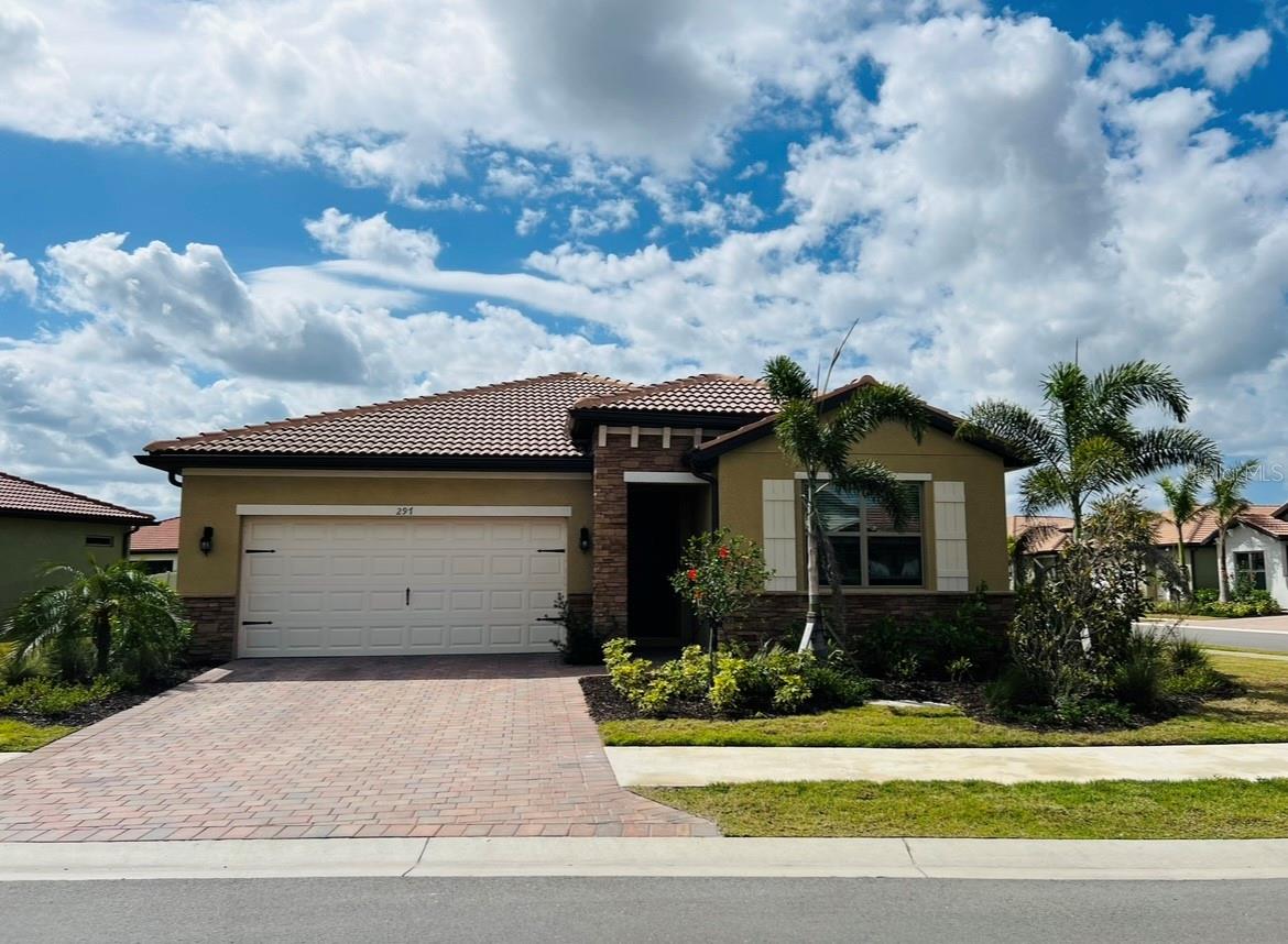 Exquisite fully furnished 2 BR+2 Bath home + den situated on a corner lot in the highly coveted gated community of Toscana Isles! Rent or rent-to-own options available. This home features an open floor plan, a lovely kitchen complete with a center island, 42” cabinetry, quartz countertops, subway tile backsplash, modern stainless appliances, and a large pantry. The primary bedroom has 2 walk-in closets, an ensuite bathroom with dual sinks and a glass shower. The sliding glass door in the dining area leads you into a screened-in lanai. Plenty of things to see and do in a neighborhood surrounded by lakes: fish, kayak, or take advantage of the 8000 sf clubhouse with an infinity pool, well-equipped fitness center, dog park, tennis/pickleball courts, bocce ball, and playground. Easy access to I-75, near Venetian Golf Club, minutes from Venice, gulf beaches, 3 miles from Sarasota Memorial hospital, close to restaurants and retail. Here is your chance to live in paradise...You will absolutely love living here!