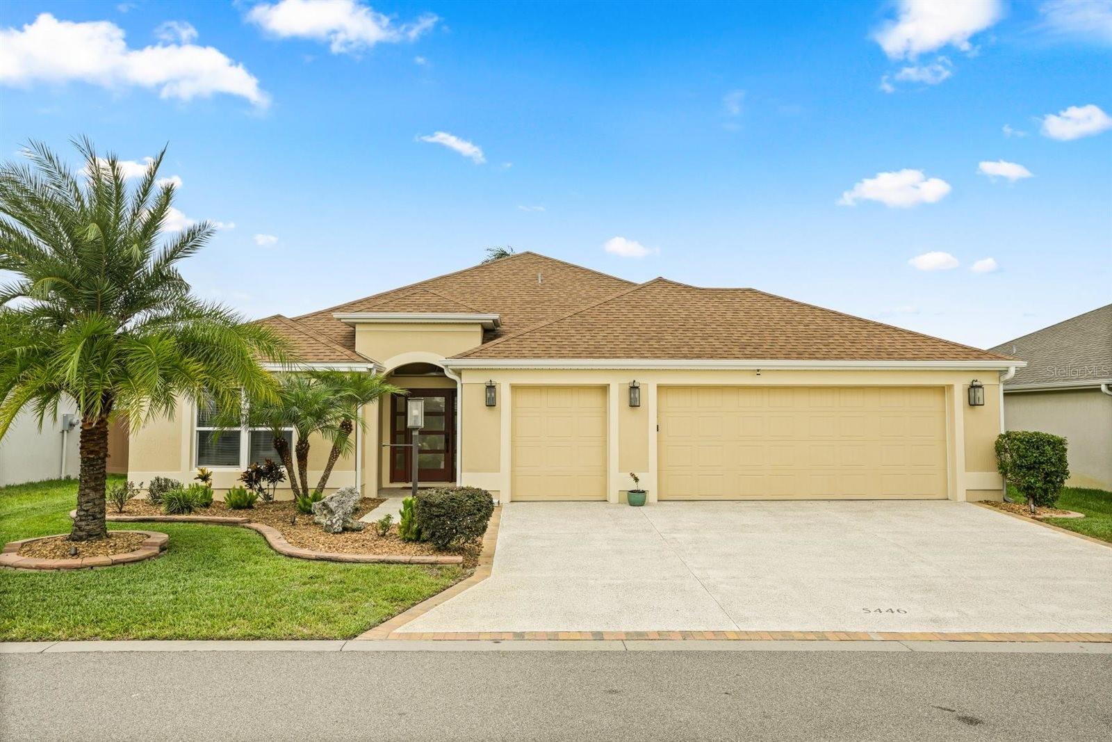 Exquisite TURNKEY VERANDA in MARSH BEND – Marsh Bend, check! Fenced yard, check! Designer Veranda series, check! Discover unparalleled elegance in this stunning 3-bedroom, 2-bath HUDSON model Veranda home, rarely available Veranda in this highly sought-after Marsh Bend neighborhood. Priced below the owner’s original purchase price—this 2019-built CONCRETE BLOCK AND STUCCO gem offers incredible value with over $30,000 in premium upgrades. Step inside to find engineered HARDWOOD FLOORS flowing through the open living spaces, complemented by CROWN MOLDING and a WHOLE-HOUSE WATER TREATMENT SYSTEM. The designer-furnished interior and patio furnishings, included in the sale, creates a seamless move-in-ready experience. Fully TURNKEY with a FURNISHED KITCHEN, BEDDING, and TOWELS. Outside, a private fenced courtyard with a custom WATER FOUNTAIN FEATURE sets the stage for effortless entertaining and tranquil relaxation. Nestled close to MAGNOLIA PLAZA, EDNA'S ON THE GREEN, FENNEY, premier golf courses, executive golf, pitch and putt, vibrant recreation, walking trails, biking trails, this home blends luxury and recreation with entertainment and convenience. Just a short cart ride to both BROWNWOOD PADDOCK SQUARE and even closer to the new EAST PORT area. Great RENTAL OPPORTUNITY, WINTER HOME, or FOREVER HOME! Don’t miss this rare opportunity to own a meticulously upgraded Veranda in one of The Villages’ most coveted communities. Schedule your private tour today!