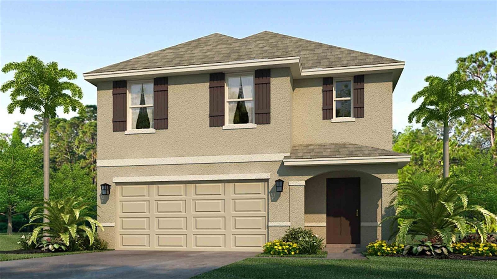 Under Construction. Receive up to $25,000 towards closing cost and special interest rates with our preferred lender NOW until August 31st. This all-concrete block constructed, two-story plan has a large open-concept downstairs which includes a well-appointed kitchen, living and dining area, and an outdoor patio. Upstairs, the oversized owner’s suite can easily fit a king size bed and includes a large walk-in closet as well as ensuite bathroom with double vanity. Three other bedrooms share a second upstairs bathroom while the loft provides an extra area for work or play. This home comes with refrigerator, built-in dishwasher, electric range, and microwave as well as washer and dryer. Pictures, photographs, colors, features, and sizes are for illustration purposes only and will vary from the homes as built. Home and community information including pricing, included features, terms, availability and amenities are subject to change and prior sale at any time without notice or obligation.
