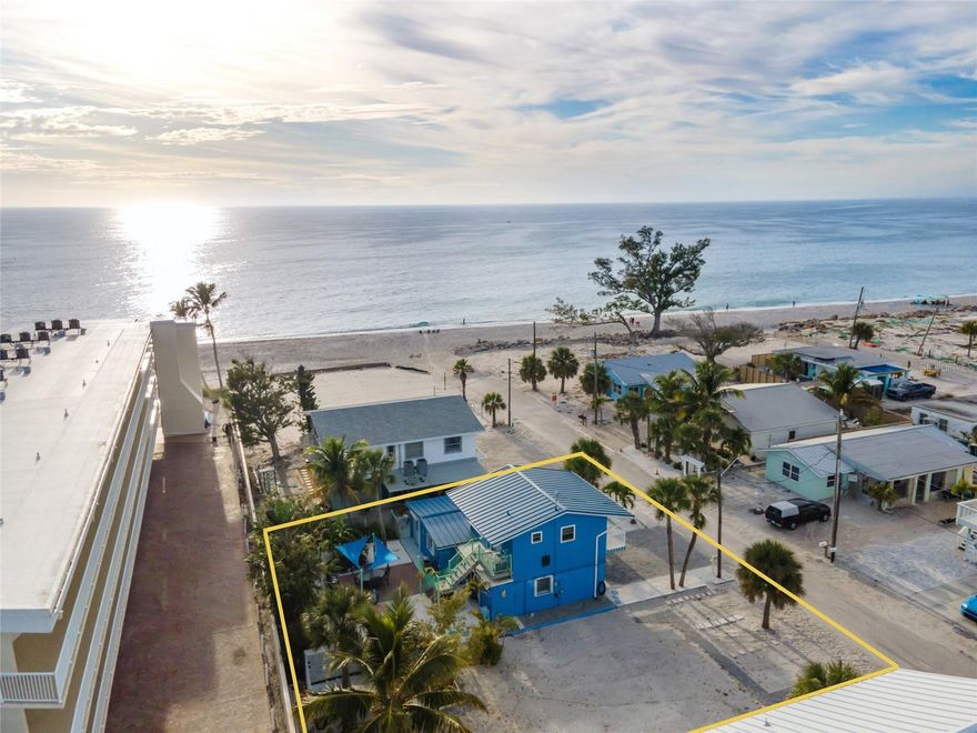 Seize a once-in-a-lifetime opportunity on MANASOTA Key – a HOME PLUS A BUILDABLE LOT with direct beach access at the end of the street. Just steps from the sand and sunsets, you’ll collect seashells in the morning and unwind to the sound of waves in the evening. Whether you want a personal beach retreat, a seasonal getaway, or a property with massive long-term value, this is a rare chance to secure TWO PRIME PARCELS on the Key. Serious buyers will want to act quickly! ~~~Step inside the ground-floor level and to pristine TRAVERTINE FLOORING in the main living area. A versatile home office can easily transform into a craft room, additional seating area, or an expanded living room to accommodate gatherings with friends and family. The chef of the household will appreciate the vibrant KITCHEN, FEATURING MOSTLY STAINLESS-STEEL APPLIANCES, A CHIC TILE BACKSPLASH, A FARMHOUSE SINK, and custom counters with inlaid shells! Enjoy dinner with a stunning backdrop of the Gulf from the dining area just off the kitchen. ***Continue the flow into the expansive FLORIDA ROOM, an ideal flex space for relaxing or entertaining. The utility closet provides a dedicated LAUNDRY AREA and an additional shower, perfect for rinsing off after a beach day. Retreat to the PRIMARY BEDROOM, complete with dual built-in closets, after a fun-filled day in the sun and sand. The primary bathroom features quartz counters and a tub ideal for unwinding. ~~~Upstairs, discover the IN-LAW SUITE, a fantastic option for guest accommodations, rental income, or additional living space. A Murphy bed maximizes functionality, and the suite includes a KITCHENETTE with a cooktop, a full bathroom, and even more mesmerizing VIEWS OF THE BEACH AND GULF. ***Embrace outdoor living on your PATIO in the backyard, complete with a sunshade for year-round enjoyment. Whether grilling, dining al fresco, or gathering around a fire pit, every day here feels like paradise. Slip into your swimsuits and flip-flops and head to the END OF THE STREET FOR EASY BEACH ACCESS. ~~~You're just a short drive from unique boutiques and dining on Manasota Key or hop over to historic Dearborn Street for farmers markets, live music, and community events. With world-class fishing and boating, numerous golf courses, and endless coastal charm, this location delivers the best of Florida living. ***Properties offering Gulf views and expansion potential almost never hit the market, and when they do, they vanish fast. If you’ve been waiting for the right Key property…this is the one buyers are circling. Call us directly before it’s gone!