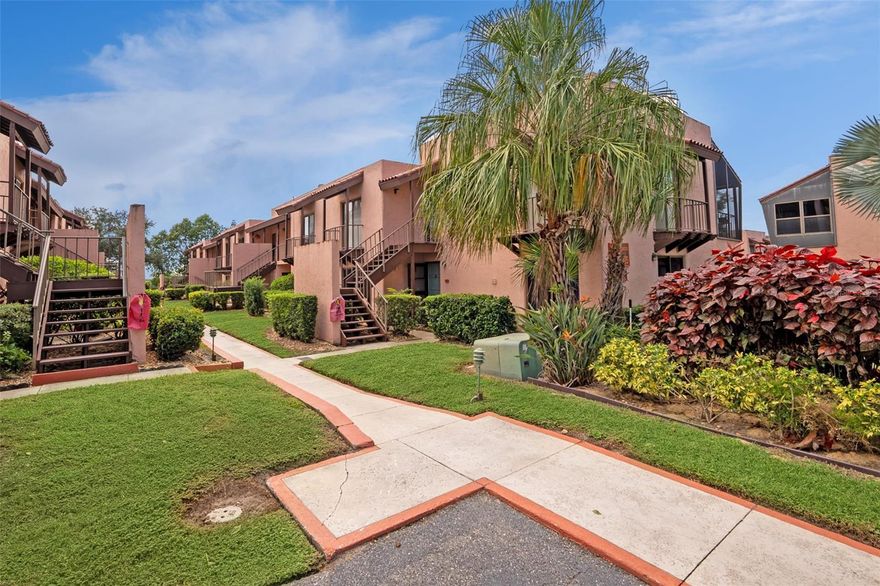 CHARMING CONDOMINIUM— This second level, 2 BD/ 2 BA condo offers an open floor that extends to the screen room overlooking the large, shady manicured lawn. Attractive wood-look plank flooring continues throughout the residence while other updates were completed in the kitchen and bathrooms. The kitchen updates include new ceiling with recessed lights, wood cabinetry, countertops, stainless appliances and a full-size stackable washer/dryer. Vanities, faucets and toilets have been replaced in the two bathrooms. Sliding glass doors opening onto balconies in both bedrooms allows for plenty of natural light, while giving character and peaceful views. The main bedroom boasts a private en suite and the guest bedroom offers sizable closet space. Enjoy this leisurely living community with sidewalks, clubhouse, pool, tennis & shuffleboard courts and beautifully maintained grounds. Convenient location outside of city limits, near shopping, restaurants, medical facilities with easy access to US Hwy. 27 and State Rd. 60. Don’t delay previewing this condo at La Casa, a most desirable complex!