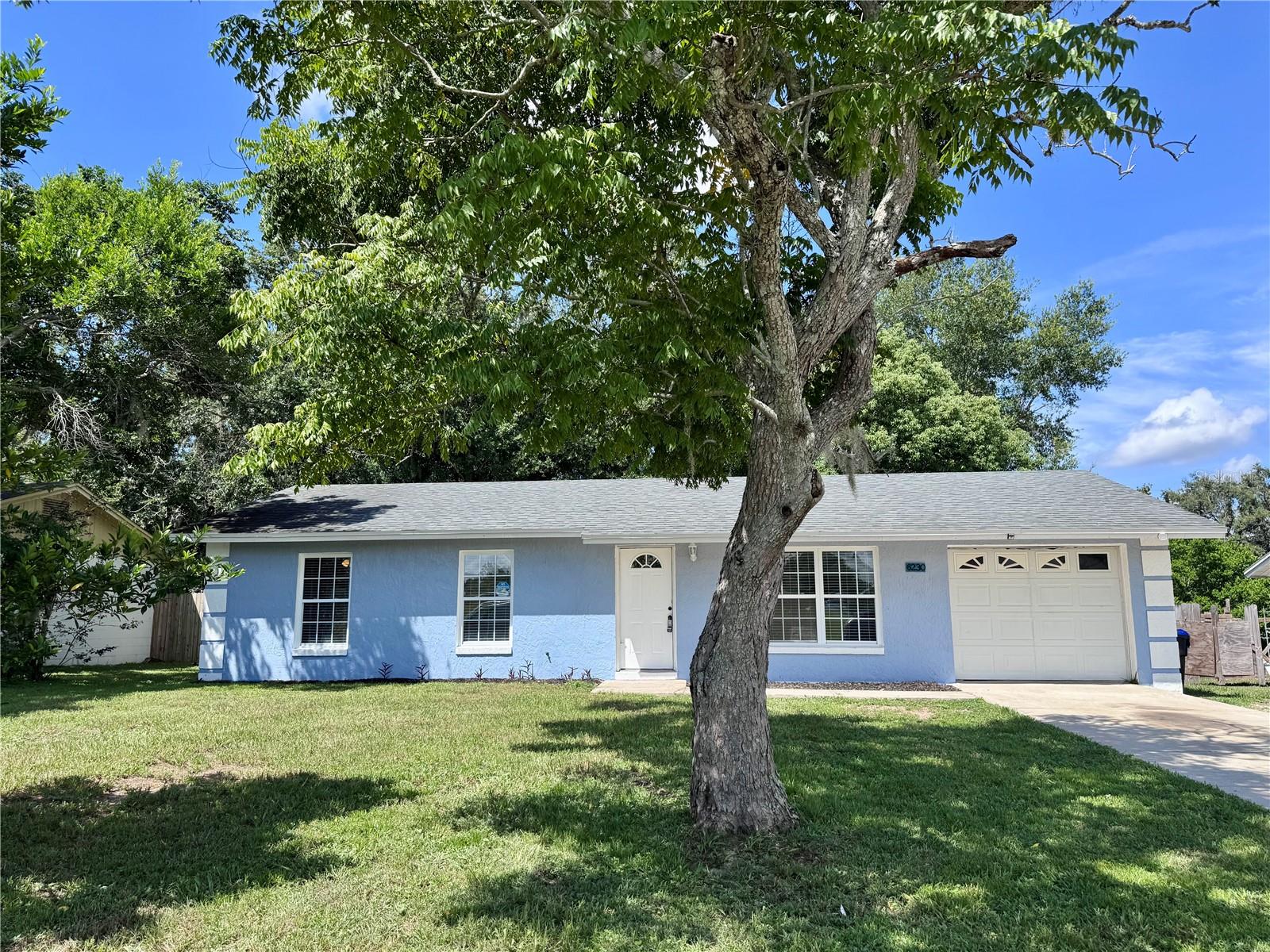 Highly sought after location. Welcome to this charming 3 Beds, 1.5 Baths concrete block home situated on a spacious .21-acre lot within the Mt. Plymouth Lakes community! Property features a long driveway that provides ample parking, in addition to a one car garage. Inviting living room/family room open to dining area and kitchen. Bedrooms have laminate flooring and spacious closets. Well maintained and upgraded home that you won't have to worry about several major components for a while. The roof was replaced in 2020, electrical updated 2020, new water heater 2020, hvac system 2022, and septic tank serviced in 2024. Surrounded by nature preserves and all the great springs and outdoor adventure that Florida has to offer including camping, canoeing and horse back riding. Less than a mile from Rock Springs Kelly Park and Kings Landing. Wekiva Springs and Wekiva Falls only a short drive away. Jason Dwelly Park is fully recreational and is only a 4 minute drive. NO HOA. Don’t miss this rare to come by opportunity to own a property with so much potential for investment, or to call your home sweet home. Schedule your showing today!