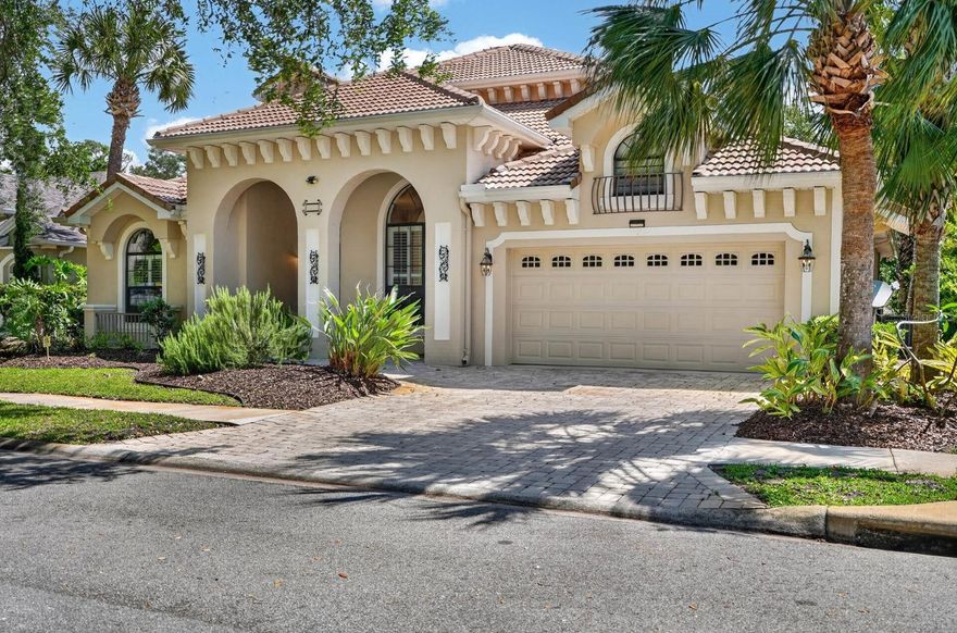 Intracoastal luxury meets a private garden oasis in this custom-built 4 Bedroom, Office, 3 Bath waterfront estate tucked within the exclusive Front Street enclave of Grand Haven. Set on 70 feet of Intracoastal frontage, this thoughtfully designed home offers the perfect blend of elegant entertaining, flexible living spaces, and peaceful outdoor living.
The spacious layout features marble flooring throughout much of the home, formal dining with wine storage, electric fireplace, crown molding, and a privately positioned primary suite with lanai access, custom walk-in closet, and spa-style bath. Upstairs, the bonus suite with private ensuite bath, living area, kitchenette, and screened balcony creates the ideal guest retreat, multi-generational space, or media room while capturing breathtaking Intracoastal views.
Outside, the park-like grounds showcase mature landscaping, raised garden beds, winding pathways, tranquil water features, fire pit area, and multiple gathering spaces creating a true backyard oasis. Enjoy the screened lanai with summer kitchen, endless lap pool/spa, and stunning waterfront sunsets from the oversized private boat dock and deck.