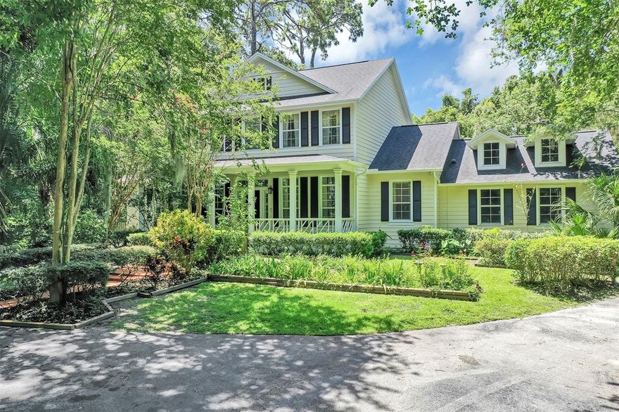 ~FRESH Interior Paint & Upgrades! Rare Find, One Owner Home!   *Southern Charm Meets Modern Comfort in Mount Dora*

Step into a page straight out of Southern Living magazine with this stunning custom-built home in the highly sought-after Mount Dora area. Nestled in a serene, private setting, this 4-bedroom plus office or flex room, 3.5-bathroom residence offers timeless elegance, thoughtful design, and incredible indoor-outdoor living.

From the moment you arrive, you’ll be captivated by the classic Southern touches—including a Haint Blue-painted front porch ceiling and real hardwood floors throughout. This home was crafted with intention and quality, from upgraded structural materials to the practical half-bath located in the garage—perfect for post-gardening cleanup.

Inside, the layout is both functional and full of charm. To the left of the entry, you’ll find a formal living room ideal for a library or study. To the right, a spacious formal dining room awaits your gatherings. The entry hall leads to the inviting family room, complete with built-ins and a cozy propane gas fireplace, seamlessly connected to a generously sized kitchen and sunny breakfast nook.

The luxurious primary suite is privately tucked away and features custom built-ins, a large walk-in closet, and a spa-like en suite bathroom with his-and-hers vanities, a garden tub, separate shower, bidet, and a dedicated makeup dressing area.

French doors open from the family room to your own private oasis: a screened-in porch overlooking a lushly landscaped yard and sparkling saltwater pool. Even the well house is a charming chalet-style structure, adding a touch of artistic flair to the backyard.

Upstairs, you'll two spacious bedrooms sharing a Jack-and-Jill bathroom—plus an office and additional hall bath. Another huge bedroom could also be used as a home theater, homeschool space, game room, or studio, so many possibilities!

Located in a small, lakefront community on picturesque Lake Beauclair, where neighboring home sales have reached up to $4 million. Just 1.6 miles from downtown Mount Dora's historic district, fine dining, and boutique shopping along the shores of Lake Dora.

This is a one-of-a-kind property. Don’t miss your chance—schedule a private showing today!