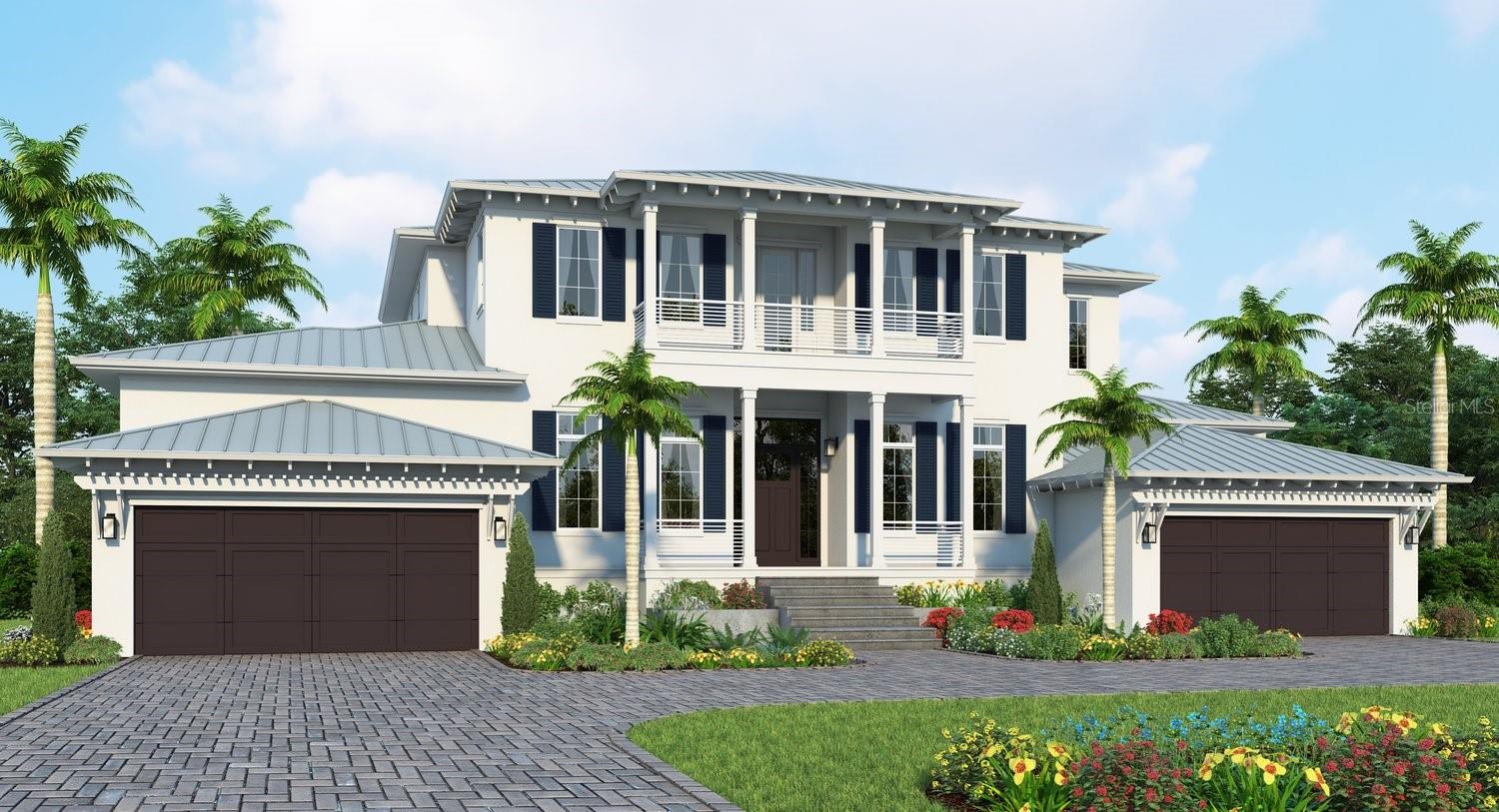 Under Construction. Heritage Builders proudly presents The Sand Dollar, a truly one-of-a-kind waterfront estate located in the prestigious, gated community of Bird Key. This architectural masterpiece blends timeless Caribbean-inspired design with the best of modern luxury and functionality. Spanning 4,594 sq. ft. of living space and 6,952 sq. ft. under roof, this expansive custom residence offers 4 bedrooms, 4 full baths, and a half bath. A 3.5-car garage provides ample room for vehicles plus a golf cart—perfect for quick trips to downtown Sarasota or the world-renowned St. Armand's Circle. Upon entering through the wide gallery with soaring 12-foot ceilings, you’re greeted by elegant oak flooring and a striking quartz-clad fireplace, setting the tone for the home’s warm yet sophisticated ambiance. The heart of the home is the chef’s-grade kitchen, featuring Thermador appliances, a wine column, polished stainless steel hood with standing seams, and a grand center island—all seamlessly integrated into the open living and dining areas. A dramatic wall of 10-foot sliding glass doors fully retracts to reveal a spacious covered patio, infinity-edge pool, and sweeping long water views—a breathtaking backdrop for relaxing or entertaining. The outdoor living space is curated for coastal luxury, with dedicated lounge areas, conversation nooks, and al fresco dining zones. Upstairs, the second level offers a private guest master suite, a guest lounge, a flexible library or media room with balcony access, a second study or home gym, and an expansive rear terrace overlooking Sarasota Bay. Additional features include a private boat dock, jet ski lift, and direct water access to Sarasota Bay and the Gulf of Mexico. Located in one of Sarasota’s most coveted neighborhoods, Bird Key offers unmatched proximity to Lido Key’s award-winning beaches, downtown arts and dining, and St. Armand's Circle’s boutique shopping and entertainment.