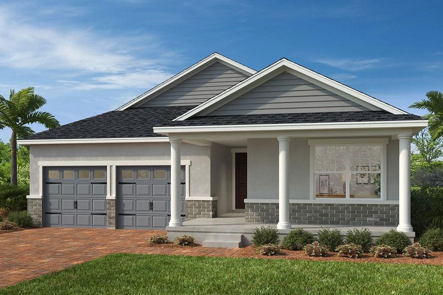 Built by a leading new home builder in Orlando, Florida, this charming single-story home features an open floor plan with 9-ft. ceilings, luxury vinyl plank flooring, and a spacious great room designed for modern living. A dedicated laundry room and versatile den provide added flexibility for a home office or playroom. The kitchen is well-appointed with 42-in. upper cabinets, Silestone® countertops, a center island, Moen® faucet, Kohler® stainless steel sink, and Whirlpool® appliances. The private primary suite offers a relaxing retreat with a walk-in closet and bath featuring a dual-sink vanity, linen closet, and walk-in shower with tile surround. Enjoy outdoor living on the covered back patio, ideal for relaxing or entertaining, making this home a standout among new construction homes in the Orlando area.