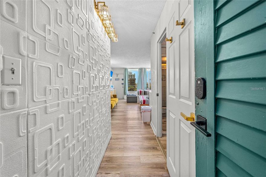 Dreaming of LIVING ON THE BEACH?  This completely updated and renovated studio unit has a lovely view of the beach and a wrap-around deck! FULLY FURNISHED– EVEN THE EXTRA MURPHY BED for your friends to visit! Live just steps away from the beach, the Hard Rock, Restaurants, shops, the bandshell, the Ocean Center, the Pier, Daytona Beach Lagoon, Ocean Walk Village, and so much more. Prime location with low rent! You'll enjoy a  BRAND NEW sparkling oceanfront pool, ample underbuilding parking, private beach access, laundry room, onsite security, AND ELECTRIC, INTERNET, CABLE, WATER, SEWER, TRASH, PARKING AND PEST CONTROL ALL INCLUDED IN YOUR RENT! Close to local Colleges, golf clubs, and fitness centers. Get ready to finally enjoy Maintenance Free Living just steps away from beautiful Daytona Beach! Come feel the sand in your toes!!