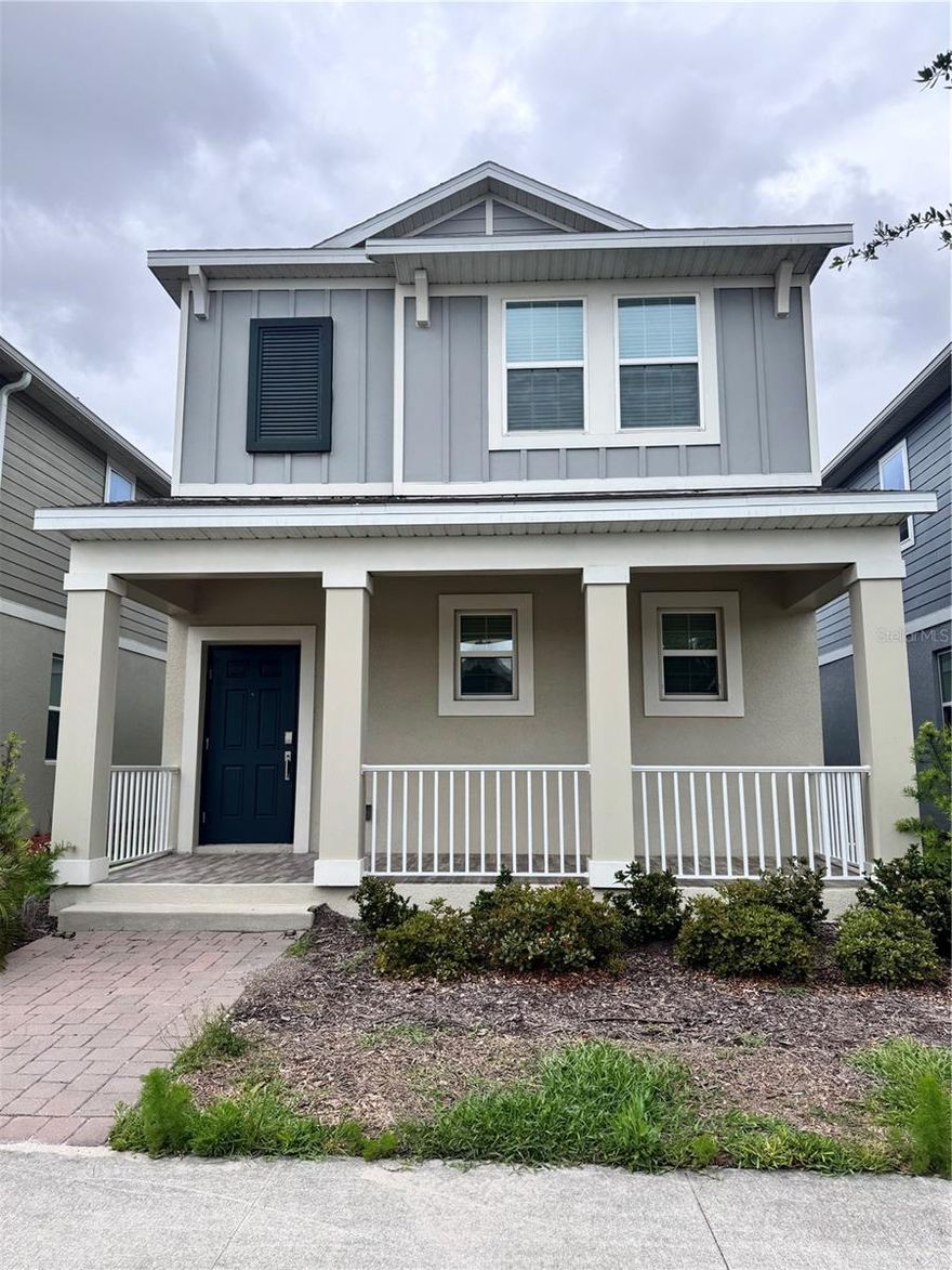 Short Sale. Welcome to this beautifully upgraded home in the highly sought-after Tohoqua community in Kissimmee—where comfort, convenience, and opportunity come together.
This newer construction home, just over a year old, features a thoughtfully designed layout with modern finishes throughout. Enjoy the convenience of front street parking along with a rear-entry two-car garage and brick-paved driveway, offering both charm and functionality.

Step inside to a bright, open living space with stylish light fixtures in the living and dining areas, complemented by LED kitchen lighting and sleek stainless steel appliances. The first floor includes a washer and dryer, along with modern blinds already installed—making this home truly move-in ready.

Unwind in your private screened-in back porch, complete with turf flooring and ambient lighting—perfect for relaxing or entertaining. The fully fenced backyard provides added privacy and flexibility for everyday living.

Conveniently located just minutes from Walt Disney World, Downtown Kissimmee, and St. Cloud, you’ll enjoy quick access to major highways and toll roads, making commuting to Orlando, the airport, and surrounding areas seamless. Nearby shopping plazas, restaurants, hospitals, and everyday conveniences are all just a short drive away.

Residents of Tohoqua enjoy a low HOA and access to resort-style amenities including a pool, fitness center, sports courts, playground, and more.

This property is a short sale opportunity, offering buyers a chance to secure an upgraded, well-maintained home at exceptional value.

Whether you’re looking for a primary residence or a smart investment, this home checks all the boxes.

Schedule your private showing today and take advantage of this opportunity before it’s gone.