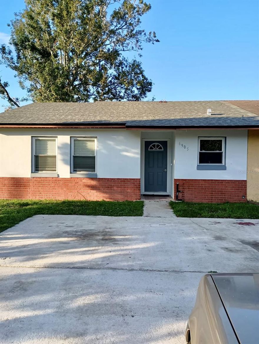Stunning fully remodeled 3-bedroom, 1-bath half-duplex in a desirable Orlando location just minutes from Orlando International Airport! This move-in ready home features a brand-new roof (April 2024), new porcelain floors throughout, a beautifully updated bathroom with porcelain finishes, new modern kitchen cabinets with granite countertops, and brand-new stainless steel appliances. The home also offers new interior and exterior doors, new locks, a new water heater, updated plumbing (repiped), and almost new modern windows for energy efficiency. The exterior has been refreshed with a clean, modern look that gives this home incredible curb appeal. No HOA perfect for first-time buyers, downsizers, or investors. Prime location near SR-436, 528, and 417 with easy access to Lake Nona, Downtown Orlando, theme parks, and major employers. Turnkey and ready to go this one won’t last!
