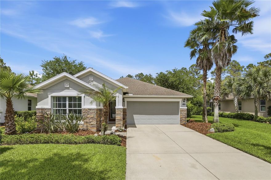 Welcome home to this beautifully maintained 3 bed, 2 bath home offering 1,665 square feet of comfortable living space with a 2 car garage. From the moment you walk in, you’ll appreciate the open floor plan, abundant natural light, and move-in ready condition!
The kitchen is designed for both everyday living and entertaining, featuring stunning granite countertops, brand new stainless steel appliances, solid wood cabinetry with 42-inch upper cabinets, and a large breakfast bar island perfect for gatherings. A generous pantry provides plenty of additional storage space.
The thoughtfully designed split-bedroom floor plan offers privacy and functionality, while ceramic tile in the main living areas and cozy carpet in the bedrooms create the perfect balance of style and comfort. The spacious primary suite features a large walk-in closet along with a luxurious ensuite bath complete with dual granite vanities, a deep soaking tub, and separate shower.
Step outside to enjoy peaceful Florida living from the screened lanai, overlooking lush trees, a tranquil pond, and mature landscaping. The oversized backyard offers plenty of room to add a pool and create your own private oasis, or a fence to keep your family and pets safe and sound. All easy to maintain with the irrigation system that runs on reclaimed water, saving you green while keeping your lawn green.
Located in a highly desirable gated community with outstanding amenities, including a community pool, dog park, and playground, this home has it all! Enjoy the quiet, secluded feel while still conveniently located with easy access to I-95, only 7 miles from the beach, and just minutes from shopping, dining, golf, and everything Palm Coast has to offer.