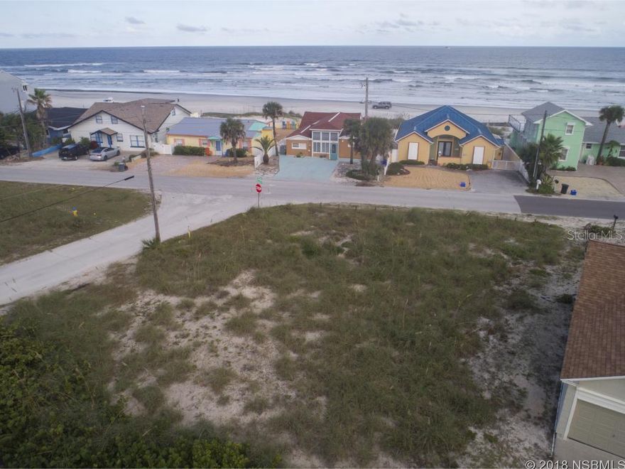 UNDER CONTRACT, ACCEPTING BACKUPS: One of the last remaining lots on North Beach! This corner lot comes with phenomenal panoramoc ocean views from existing grade level to the 2nd and 3rd floors (see pics). Ocean access just 200 steps North at Sapphire Park or approx 100 steps South at Crawford beach ramp. Short walk to Flagler Ave for shopping, dining and entertainment, including live music, art shows, festivals and parades. River access for fishing just a few blocks west and boat ramps are within approx 2 miles of the site. 3-story home plans available with this property. Current setbacks allow for many home options, including garages and/or pools as preferred. ALL INFORMATION IS ASSUMED ACCURATE BUT IS SUBJECT TO CHANGE AND THEREFORE NOT GUARANTEED.  BUYERS AND THEIR AGENTS SHALL VERIFY ALL INFORNATION DEEMED IMPORTANT TO THEM. ;Water: Available at Site