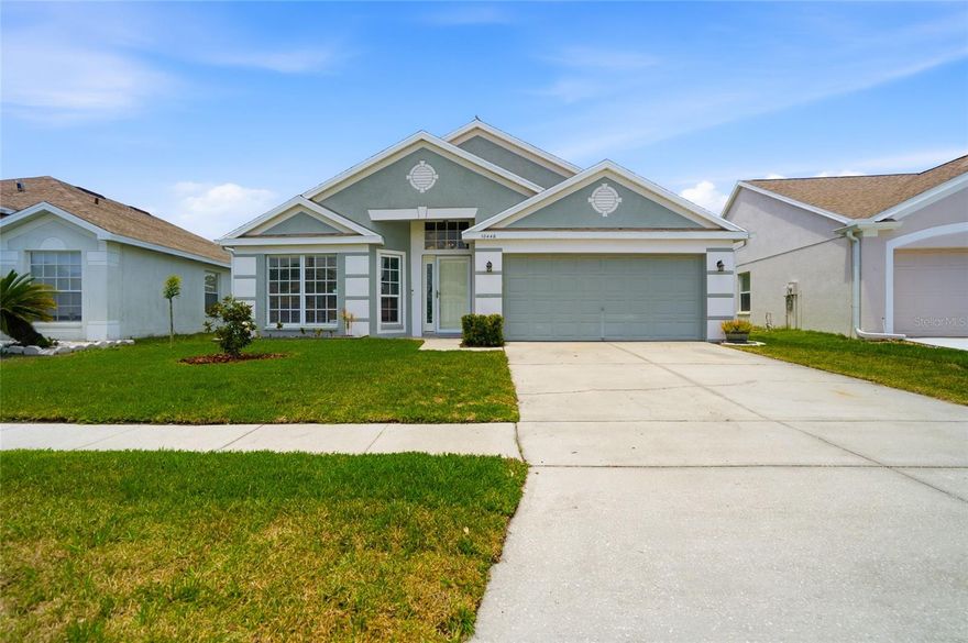 Welcome home to this beautifully maintained 3-bedroom, 2-bath home with comfortable living space located in the desirable Riverview area. Pulling in the drive, you will find newly installed sod and fresh landscaping which makes for great curb appeal.

Stepping inside you will find ceramic tile flooring in the main walking areas and Living Room with the remaining living areas offering durable vinyl plank flooring which makes for a clean, updated look. Just off the entryway, you’ll find a spacious formal dining room perfect for hosting family dinners and gatherings. Nearby is the private office/den featuring built-in cabinetry and shelving, making it an ideal workspace, study, or flex room.

As you continue through the home, you’ll enter the open-concept kitchen overlooking the large living room area, creating the perfect setup for entertaining and everyday living. The kitchen features a center cooking island, built-in pantry, ample cabinetry, and plenty of counter space for meal prep and storage.

The spacious living room offers sliding glass doors leading out to the covered lanai and additional screened enclosure area, providing a relaxing outdoor retreat overlooking the peaceful pond view — perfect for morning coffee or evening gatherings.

Privately situated off the living room is the generously sized primary suite complete with a walk-in closet and French door leading directly to the lanai. The primary bathroom features dual sinks, a large vanity, a garden tub, and a separate step-in shower.

Toward the front of the home, you’ll find two additional bedrooms, a full guest bathroom, and the convenient inside laundry room with above storage cabinets. Low

This move-in ready home offers a wonderful combination of comfort, functionality, and outdoor enjoyment. Don’t miss your opportunity to see this beautiful home — it will not last long!