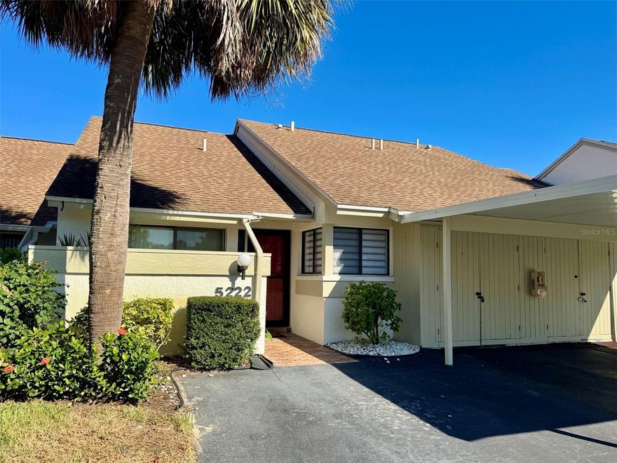 Astounding, Furnished Rental in The Meadows with Monthly Options***Seasonal Rental (Dec-April 2026): -4-month minimum: $4,500 per month -5th month (if interested): $3,500*** OR ***Annual Lease: Available Dec. 1st for a 12-month lease: $2,500/month. This charming villa feels like a small house while being maintenance-free. As you park your car under the assigned, attached carport, a welcoming front courtyard greets you upon arrival. Inside, you’ll love the bright and open floor plan featuring cathedral ceilings, abundant natural light, new lighting throughout and updated kitchen and bathrooms. The premium vinyl flooring (no carpet!) leads you room to room straight to the glass-enclosed Florida room which boasts a wall of sliders that showcase the beautiful garden view. The open-concept kitchen is equipped with gleaming, new white Quartz countertops, a breakfast bar, stainless steel appliances, and brand-new white cabinetry, with easy access through sliding glass doors to the front patio. The expansive and airy floor plan has been designed carefree and casual Florida living, with no one above or below you and appointed with chic, contemporary furnishings. Additional features include an attached 1-car carport, exterior storage closet, interior washer/dryer, king-sized beds in both bedrooms. The condo is ideally located just 20 steps away from the heated community pool and nature walking trail. The Meadows is a superior location set on 1,600 park-like acres, providing a resort-style community just 15 minutes from downtown. Residents can enjoy 14 miles of biking and hiking trails, various activities, a fitness center, a Junior Olympic pool, pickleball courts, dining options, and pay-to-play access to three 18-hole golf courses and a top tennis complex. Its prime location also places you near award-winning beaches, vibrant arts and culture, Nathan Benderson Park, Mote SEA Aquarium, and The Mall at University Town Center, a premier shopping, entertainment, and dining destination. This condo offers a hassle-free move-in experience, with everything you need in a desirable location at a very reasonable rental rate. The owner will consider one small pet (a dog, not cats), and as a bonus: the landlord provides free bi-weekly cleaning for seasonal tenants. There is a 2-step application process with applicable fees, and a security deposit (and pet deposit if applicable) is required. Annual (12-month) tenants are responsible for water, Wi-Fi, cleaning, and electricity. The landlord may require all tenants to obtain renter’s insurance upon landlord’s discretion. Overnight parking of trucks or commercial vehicles is not permitted per association rules.  Come enjoy the beautiful Sarasota lifestyle in The Meadows.