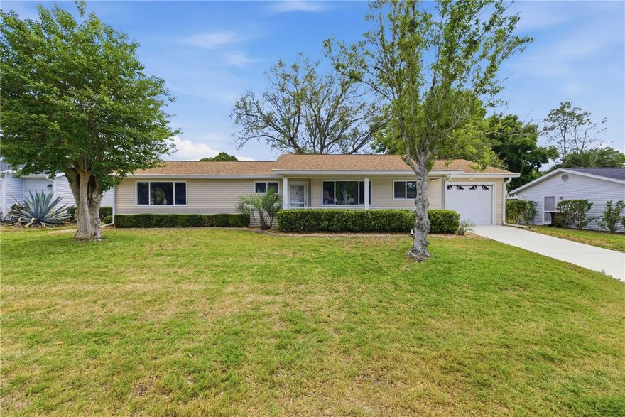 Nestled in the highly desirable 55+ Oak Run gated community, this well-maintained home offers a blend of comfort and practicality. The property has been carefully maintained, featuring a new roof installed in 2021 and a brand-new dishwasher (2025). The living area is bright and open, extending into a spacious all-weather sunroom equipped with dedicated heat, air conditioning, and sliding glass windows. This additional square footage provides a quiet space to enjoy the natural light throughout the year. The home also includes an oversized garage with painted concrete floors, a garage door opener, and a convenient screen door. The Oak Run community is known for its organized amenities and secure environment. The HOA fee provides essential services, including 24-hour security, basic cable, household garbage and yard waste collection, and maintenance of all common areas. For those with extra vehicles, RV storage is also available. Living here means having access to a variety of recreational facilities across three main hubs—The Orchid Club, The Island Club, and The Palm Grove Club—which offer multiple pools, fitness centers, and hobby rooms without the need for high private club fees.Residents can take advantage of a wide range of activities, from the Jr. Olympic pool and fitness classes at the Palm Grove Club to the ceramics studio and library at the Orchid Club. The Island Club adds further variety with specialized lap and aquacizing pools. Whether you are looking for a quiet afternoon in the billiard room or an evening at the 18,000-square-foot auditorium, this home provides a solid foundation for a relaxed and active lifestyle in one of Ocala’s most established senior neighborhoods.