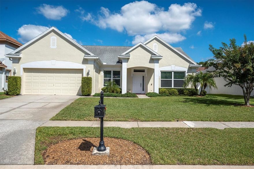 Welcome to this stunning 3-bedroom, 2-bathroom home with a 2-car garage, offering 
2,044 square feet of beautifully designed living space in the highly sought-after community 
of Lansbrook.

Step inside to discover an inviting open floor plan featuring a formal dining room, elegant 
living room, and a spacious family room—perfect for both entertaining and everyday living. 
The light and bright kitchen is a showstopper, complete with stainless steel appliances, granite 
countertops, and a cozy eat-in area that overlooks the expansive Florida room, ideal for 
enjoying year-round Florida living.

The split floor plan provides privacy and comfort, with two bedrooms and a fully updated 
bath on one side of the home. The primary suite offers a peaceful retreat with large 
windows that fill the room with natural light and showcase the lush backyard. Enjoy the 
luxurious ensuite bathroom featuring dual vanities with solid surface countertops, a 
garden tub, a large walk-in shower, and generous walk-in closets.

Major updates include all-new hurricane-rated windows (2025) and a freshly painted 
exterior (2025), ensuring style, safety, and peace of mind for years to come.

Located in the desirable Lansbrook community, residents enjoy access to Lake 
Tarpon docks, basketball courts, multipurpose fields, and scenic parks. This 
home truly combines elegance, functionality, and a prime location—ready for you to move 
in and start making memories