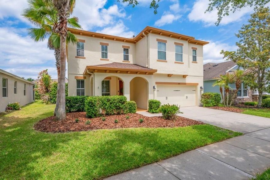 WOW! Experience the best of FishHawk Ranch living in this beautiful Starling Village home! ** New roof 2025 + New a/c 2024** Boasting just over 2,700 square feet, this immaculate and meticulously maintained residence offers 4 spacious bedrooms, 2.5 baths, a versatile bonus room, and dedicated home office spaces—perfect for today’s lifestyle. The well-appointed kitchen features 42” cabinets with crown molding, a center island, cozy breakfast nook, pantry, and stainless steel appliances including a gas range. The inviting master suite impresses with a large walk-in closet and a luxurious bath complete with double sinks, granite countertops, a maple vanity, garden tub, and beautifully tiled shower. Throughout the home, you’ll find stylish luxury vinyl plank flooring, ceiling fans, and energy-efficient upgrades such as double-pane windows and ENERGY STAR features. Step outside to enjoy Florida living at its finest on the expansive 40’ x 10’ covered, screened lanai overlooking a private fenced yard with reclaimed water irrigation to keep the landscaping lush year-round. Additional highlights include a custom laundry room with storage. Located in a resort-style community, residents enjoy access to top-tier amenities including clubhouses, community pools and aquatic center, fitness centers, dog parks, sports courts, playgrounds, and miles of scenic trails—all within an area known for the Best Schools in the Area and convenient access to roadways leading to Tampa, Orlando attractions, MacDill AFB, golf, and world-class beaches.