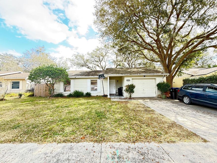 This 3 bedroom and 2 bath home offers a bright, inviting living area and a functional kitchen area. Enjoy a spacious backyard, with nice mature trees, perfect for relaxing or entertaining.  Unlike most in this community it has a garage! Located in the desirable Sun Haven neighborhood, just minutes from schools, parks, shopping, and major highways.  Ideal for first-time homebuyers or investors seeking a great value and location!