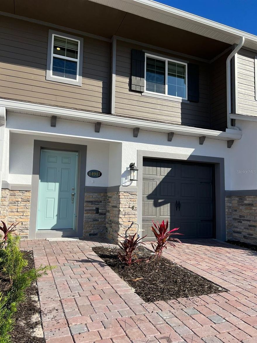 Easy to show this NEW home with spacious, updated kitchen, powder room and first floor backyard. 3 bedrooms, 2 full bathrooms, flex area and laundry room (washer and dryer) on second floor. This house has a covered garage for 1 car and 2 additional parking spaces. Enjoy all of Tyson Ranch's amenities such as community pool and cabana, dog park, walking trails, playground, lake, park, and gazebo. Location, location, location! The community is close to downtown Lake Nona, Medical City, Lake Nona restaurants, UCF University and 20 minutes from downtown Orlando.