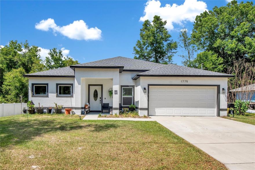Don’t wait for new construction, this 2023-built home offers the feel of a brand new build with modern finishes and thoughtful upgrades already in place. Situated in a convenient and growing area of Orange City, this single story residence features 1,569 square feet of living space with 3 bedrooms, 2 full bathrooms, and a well utilized 0.17-acre lot. The home welcomes you with clean curb appeal and a spacious driveway, leading into a bright and open floor plan designed for both comfort and functionality. Inside, you’ll find recessed lighting, large double-pane windows, and a seamless flow between the living, dining, and kitchen areas, ideal for everyday living and entertaining. The kitchen serves as the heart of the home, showcasing 42-inch shaker cabinetry with soft close hinges, sleek quartz countertops, stainless steel appliances, and an extended island with sink and ample prep space. The open layout allows for easy interaction while enjoying views of the main living areas. The primary suite offers a private retreat, highlighted by custom accent walls that add character and style. The space is complemented by recessed lighting, dual walk-in closets, and a well appointed en suite bathroom featuring double vanities and quartz countertops. Two additional bedrooms provide flexibility for guests, family, or a home office, along with a second full bathroom.
Step outside to enjoy the backyard space, perfect for relaxing or entertaining, with enough room to personalize to your lifestyle.
Ideally located with easy access to I-4, this home offers a convenient commute to both Orlando and Daytona Beach, while being close to local shopping, dining, parks, and nearby lakes. With continued growth in the area, including major employers and development, this property presents both comfort and opportunity. Move-in ready and built with efficiency in mind, this home is a must see. Schedule your private showing today!