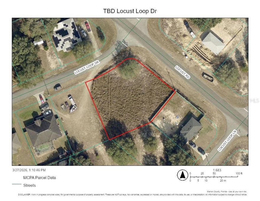0.43 Acre Lot in Silver Springs Shores! Corner lot located on Locust Rd and Locust Loop Dr. Go take a look! This is perfect for building any size home you desire, and there's plenty of room for an outdoor area, as well as, a pool! Convenient to shopping, restaurants, banking and more!