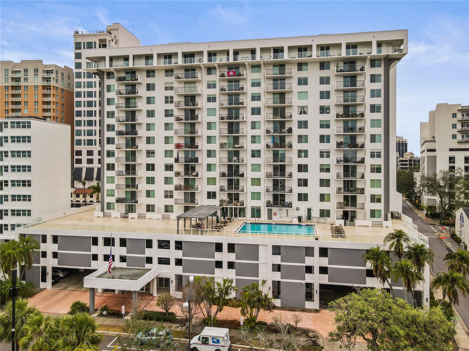 Welcome to the 101 Condominium located in the heart of Sarasota. This 1 bedroom, 2 bathroom
condo has spectacular views of Downtown Sarasota and views of the bay through the city
skyline. Located on the 12th floor, this unit has been fully remodeled from the studs including all
electrical and plumbing. As you enter the home you are greeted with ceramic tile flooring, a
spacious living area, and hurricane resistant sliding glass doors that lead out to your private
balcony with city views. The kitchen features granite countertops, stainless steel appliances, and
elegant cabinetry. The master bedroom features engineered hardwood flooring with an updated
bathroom attached. The unit comes with a private parking space that is covered underneath the
building. The 101 Condominium is conveniently located in Downtown Sarasota just across the
street from Marina Jack, O'Leary's Tiki Bar & Grill, and Bayfront Park along with all that
Sarasota has to offer. St. Armand's Circle, Lido Key Beach, and Longboat Key are all within
close proximity.