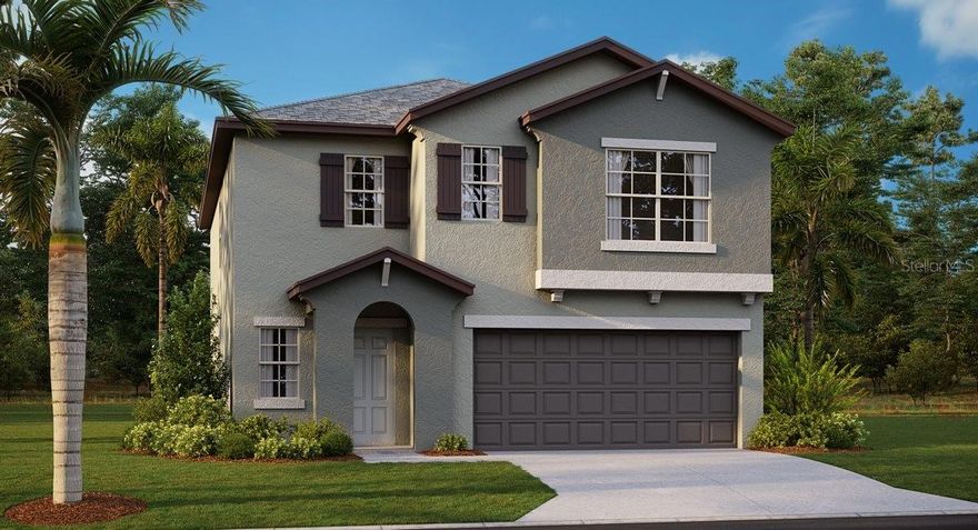 Under Construction. Boasting two stories, the Concord is the largest single-family home in this collection. The first floor features a modern design with an open kitchen, living room and dining room, along with a versatile bedroom ideal for overnight guests. The second floor is home to four bedrooms, an adaptable loft and the spacious owner’s suite. Interior photos disclosed are different from the actual model being built.
 Mirada is a masterplan community in San Antonio, FL, with townhomes and single-family homes now selling. All residents of Mirada will enjoy special benefits at the 15-acre Mirada Lagoon.  The Lagoon is the largest in the nation and sits at the heart of Mirada, delivering a beach lifestyle with swimming, kayaking, paddleboarding and playing in the sand. The community is connected via multi-modal paths and nature trails for walking and biking in an area known for its bird watching and native flora and fauna.  A  playground and a dog park are the first parks in the community. Mirada is minutes from I-75, placing it a short drive from downtown Tampa.