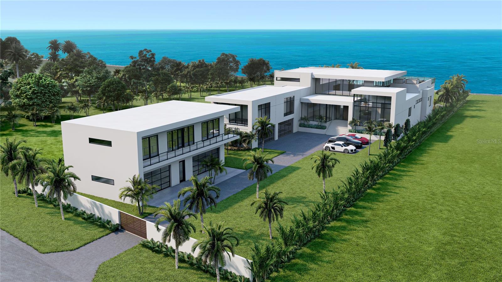 Under Construction. Under construction. A Seaward Homes Curated Collection home. A very special opportunity for a unique owner. 4136 Higel is now under construction. The homesite is breath taking with nearly one acre of land and forever Gulf of Mexico views. 4136 Higel offers 7,464 sq ft of living in the main residence as well as 1,530 sq ft of living in a wonderfully designed detached guest home. The offering is a car enthusiast's dream as the floorplan allows for 8 vehicles in the enclosed garages with comfort, as well as an ability to add up to 4 car lifts for additional 4 vehicles if desired. The main residence also has an abundance of exciting outdoor living areas highlighted by a sky terrace at nearly 1,500 additional sq ft of space overlooking the Gulf of Mexico. The interior of the home will be finished with the highest quality materials and finest craftsmanship. Fine modern cabinetry, large format tile throughout, high quality impact safety glass, 20' ceilings in the great room, 8 foot custom solid core interior doors throughout, luxurious plumbing fixtures, and designer grade appliances. A full specification sheet is available by request. As of June 2022, there is still time for a new owner to choose many of the interior finishes. Once again, the developer and architect have nearly one year of time invested in the project to date. With the 4136 Higel advanced stage, the current time frame offers a special homeowner the ability to customize interior finishes to this spectacular home and target a move-in date of only 15-16 months.