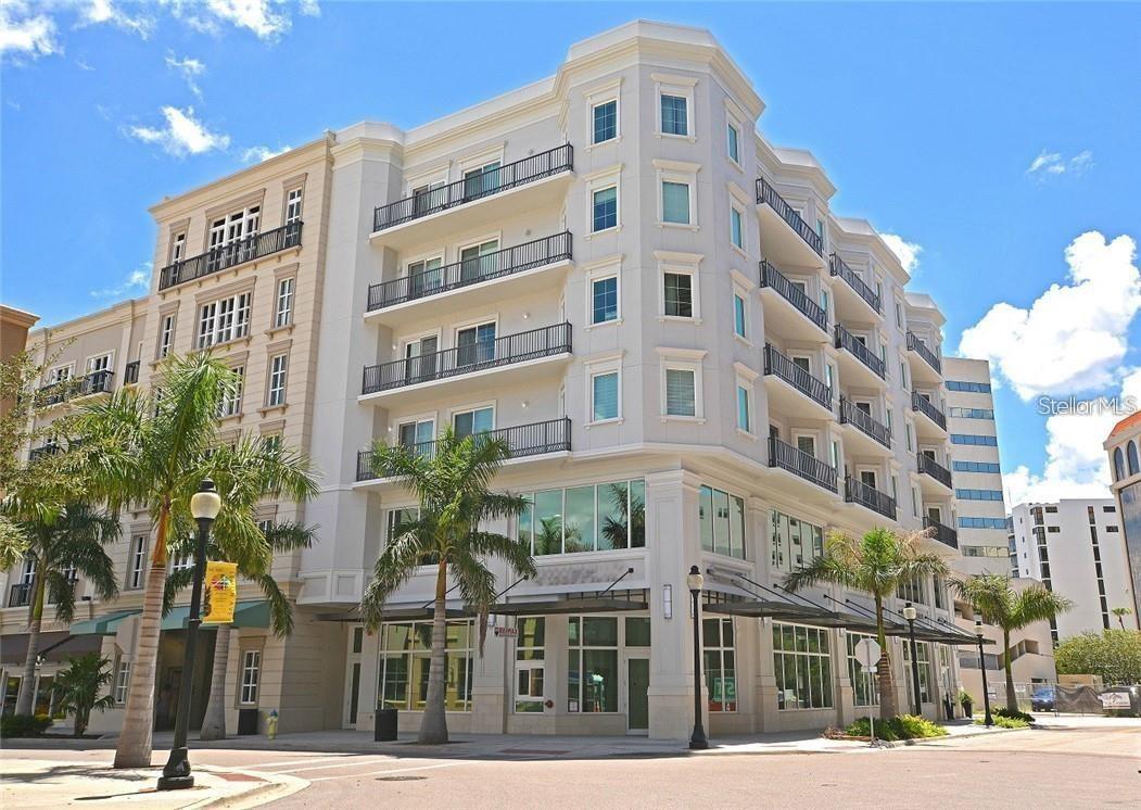 Fully furnished beautiful 1 bedroom condo in the heart of downtown Sarasota! That’s right . . . leave your car and walk to your favorite restaurants, shops or the spectacular Bayfront Park & Marina to watch boats go by, visit O’Leary Tiki Bar or Marina Jacks. This is a 2018 built boutique community of only 20 residences - 5 units per floor, with a secured entry, controlled elevator access and an assigned parking space on the same level. You’ll feel the fresh and modern design having 42” wood cabinets, granite tops, stainless appliances, modern fixtures and in-unit laundry. Being on the penthouse level, you’ll enjoy 11’ ceilings plus a private terrace with distant water and city views. The impact glass windows and sliders keep city sounds out and gives you peace of mind and storm protection. Available February 1, 2025.