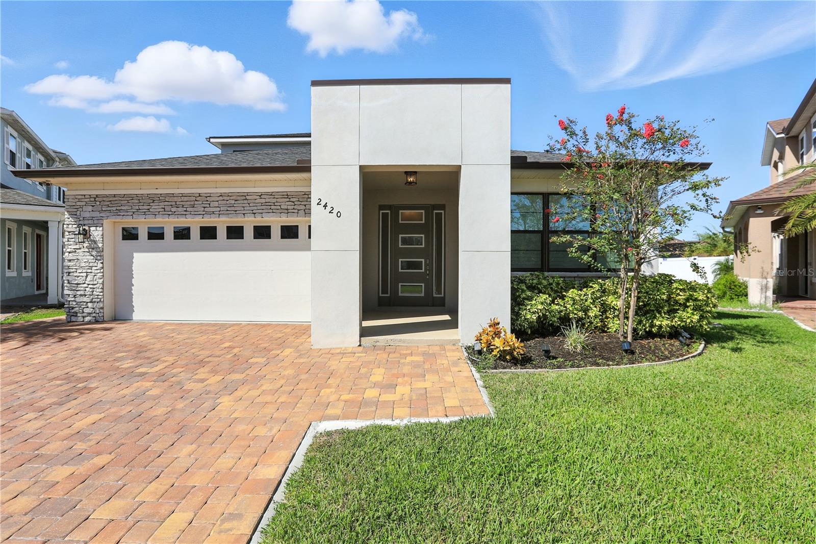 Welcome to the Tapestry Community – Contemporary Modern 5-Bedroom, 4 Full Bathroom, FULLY FENCED Home with Private Loft Suite on a PREMIUM LOT – Central Florida Living at Its Best! PRIME LOCATION. This stunning home is packed with premium upgrades inside and out — from designer finishes and custom lighting to pavers surrounding the entire property. Step inside and you’ll find a space kept in excellent condition, full of style, comfort, and flexibility — whether you’re hosting guests, working from home, or relaxing in your own private retreat.
The large master bedroom has a walk-in closet and a peaceful feel, perfect for unwinding at the end of the day. A private guest room with a full bathroom provides comfort and convenience for visiting friends or extended family. Upstairs, enjoy your own private loft suite with a bedroom, full bath, open living space with Ceramic tile flooring — ideal for a home studio, office, game room, or lounge.
The kitchen is a showstopper, featuring a flush breakfast bar island, double ovens, and a butler’s pantry/serving station that can be set up as a coffee bar, wine area, or extra prep space — a versatile area to fit your lifestyle. Upgraded dimmable ceiling lights enhance the master bedroom, living room, and kitchen, with additional lighting in the pantry area. This PREMIUM LOT gives you plenty of room to create your perfect backyard — add a pool, outdoor kitchen, or lush tropical garden. Enjoy morning coffee on the covered lanai, host weekend barbecues on the paver patio, and take advantage of pavers surrounding the home — from the driveway, to the backyard lanai, and along the side of the home — all FULLY FENCED for privacy.
Additional upgrades include: pre-installed home security camera system, crown molding throughout, ceramic tile flooring in the bonus room, ceramic flooring in all bedrooms, ceiling lighting in the lanai, living room, garage, bonus room, and kitchen, dim lighting in the kitchen and pantry, and an irrigation system for the lawn.
Located in the peaceful and private Tapestry community — offering fitness center, dog park, playground, 24-hour gated security, and a clubhouse for birthday parties — just steps from the community pool. Close to dining, shopping, grocery stores, outlets, and Disney attractions. Quick access to major roads makes it easy to reach theme parks, entertainment, and daily conveniences. Schools are also nearby, making this location very convenient for everything.
Don’t miss out — schedule your private showing today!