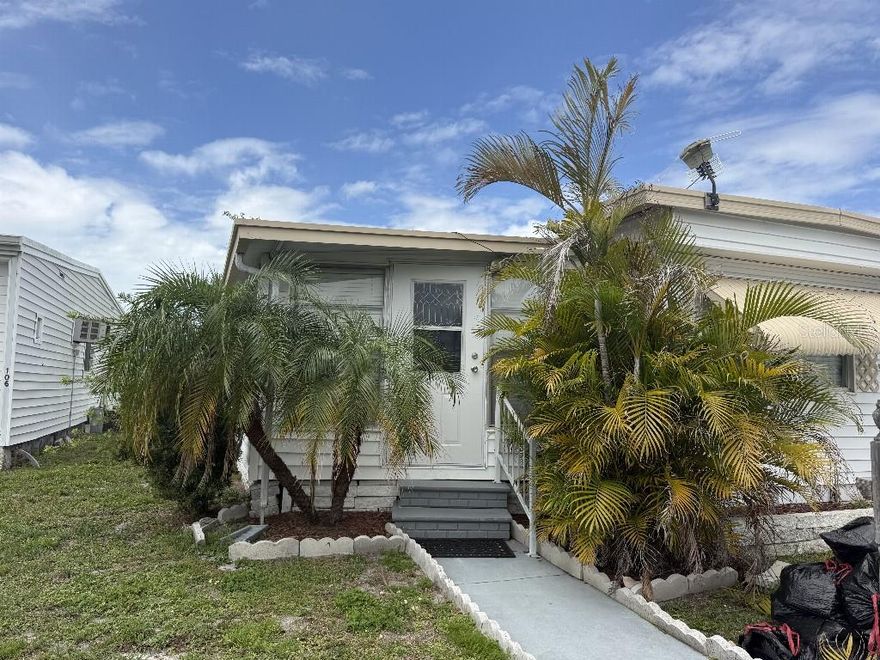1969, 12×40', 1 Bedrooms, 1 Bathroom + BONUS Bedroom or Den. 10×20' Porch, 6×10' Shed, Central HVAC & Heat, Ceiling Fans, Washer & Dryer, Fully Furnished, Roof Over, Vinyl Siding.  Charming Clean, Bright and Sunny Unit.  New Carport/Porch Siding