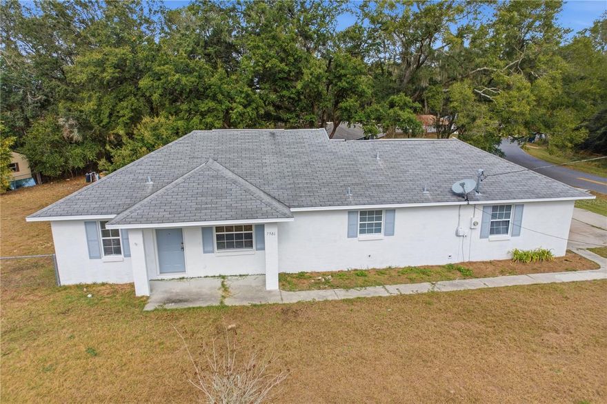Move-in Ready + Renovated + Double Lot Opportunity! 7946 Juniper Road in Ocala features 2 bedrooms, 2 bathrooms, and ~1,200 sq ft with new renovations throughout. New flooring, updated kitchen, and beautiful renovation all were just completed. A new roof will be installed January 23, 2026, adding even more value and peace of mind.

The home is situated next to a vacant lot, with a lot split currently in process, creating a unique opportunity for buyers who want extra space or a separate parcel. The vacant lot is available for purchase for an additional fee — please contact the listing agent for details and pricing on the land.