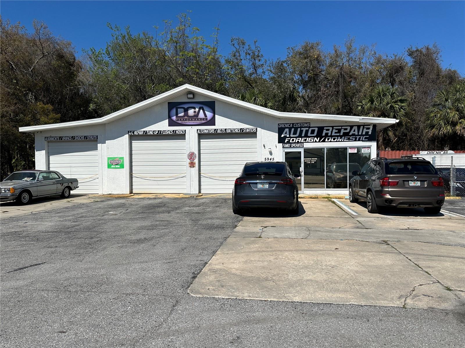 This turnkey auto repair shop offers an incredible opportunity to walk in and start operating immediately. The property features three interior bays and one exterior bay, all equipped with lifts, plus two 10' x 10' and one 9' x 10' grade-level overhead doors for easy access. Inside, you'll find a welcoming reception area with ample customer seating, a dedicated office space, and a parts storage area to keep your operation organized. Use of Auto Shop equipment can include alignment machine, tire balancing machine, automotive AC machine, oil change containers and dedicated air compressor with lines. A fully fenced vehicle staging area provides added security and functionality. Whether you're expanding your business or launching a new venture, this space is ready to take your automotive services to the next level.
