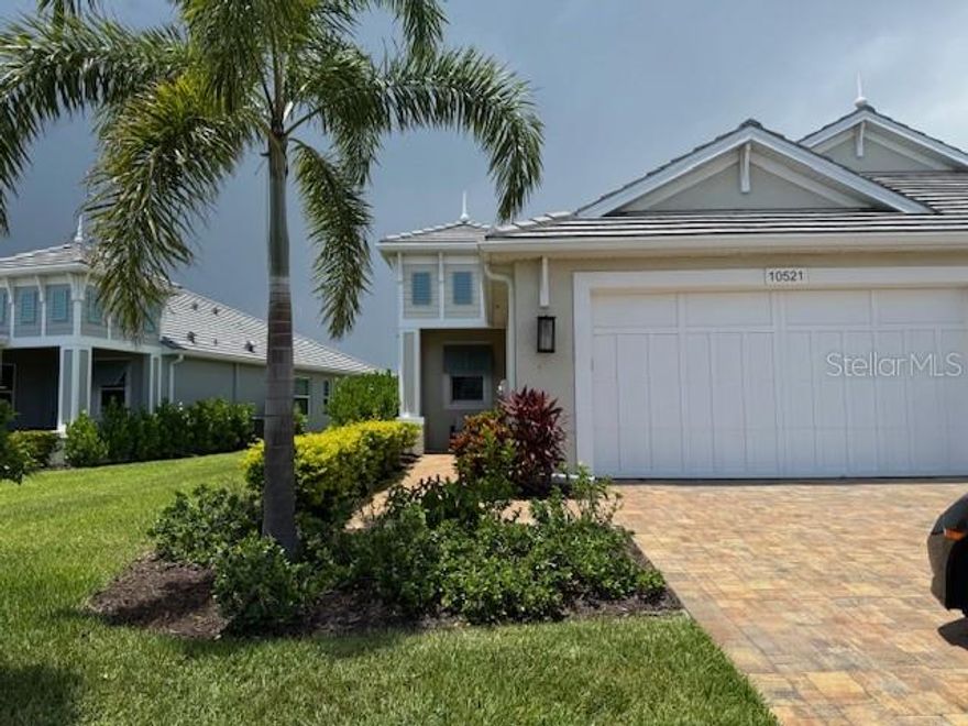 Beautiful Single Family Home available as a long term or short term fully turnkey property. Located in the 2 year "young" gated community of Watercolor in Lakewood Ranch.
Very nicely decorated with 2 Bedrooms a Den and a "Spool" (combo of a pool and a spa) .The modern Kitchen complete with gas stove ,double oven ,quartz counters  and tastefully decorated Living and Dining area all over look the screened-in Lanai and pond views. There is a covered  area with an outdoor kitchen / grill .
The Master has a Kind size bed ,T,. V. and ensuite Master bath , 2 vanities and a  custom walk-in shower and large closet. 
The Guest bedroom offers a Queen size bed and T.V . The Office/Den ,Laundry and 2 car garage complete this unique property. Watercolor offers gated security, a clubhouse ,heated community pool and a fitness center. 
Pets allowed at owners discretion with non-refundable pet fee.
Call for availability and rates . Price shown in Dec-April price Rentals under 6 months include utilities ;owner to pay an agreed upon amount toward Electric and Spa heat.