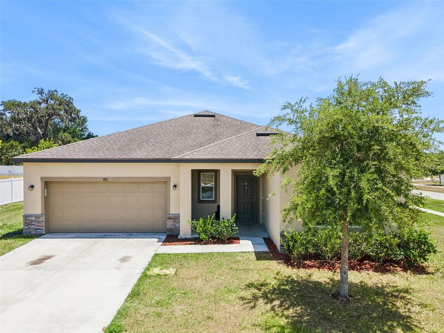 Welcome to your home sweet home in Seffner, FL! If you’ve been searching for a little more space without sacrificing style, this single-story home in Imperial Oaks is exactly what you’ve been looking for.

Inside, the open living and dining space flows beautifully with waterproof luxury vinyl flooring throughout. The kitchen is a true showstopper — granite countertops, espresso cabinets with crown molding, and stainless appliances. And yes, the refrigerator, washer and dryer are all included! The split floor plan is a game changer — the primary suite is privately tucked away with its own en suite bath, while two additional bedrooms and a full bath sit comfortably on the opposite side. Single story, smart layout, zero wasted space.

Now step outside — because this is where it gets really good. Sitting on a corner half-acre lot, this backyard has the room to become whatever you dream up. Plenty of space for a pool, an outdoor entertaining area, a garden, or simply the breathing room that most Florida properties just don’t offer. Solar panels are already in place, so you’ll be soaking up sunshine and saving on your electric bill from the moment you move in.

Easy access to I-4 and I-75 puts Tampa, Brandon, and everything in between right at your fingertips.

Homes like this don’t sit long — schedule your private showing today.
