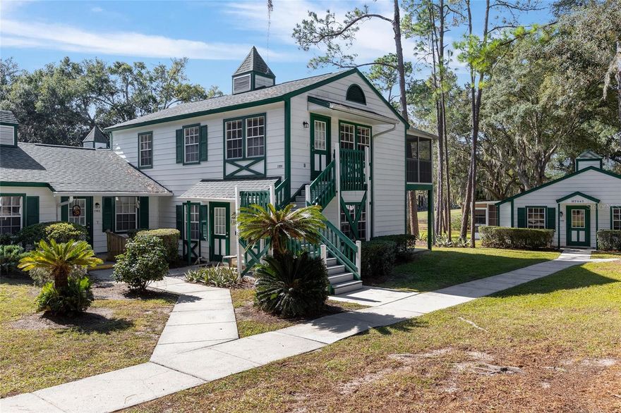 Priced for a Quick Sale! Welcome to Derby Downs, a desirable 55+ community in SE Ocala where comfort and convenience come together. This beautifully updated 2-bedroom, 2-bath second-floor condo is truly move-in ready—just bring your toothbrush! Step inside to a bright, open living space featuring luxury vinyl plank flooring throughout, creating a warm and modern feel. The living and dining areas flow seamlessly, and large sliding glass doors open to a spacious screened porch overlooking the golf course—perfect for enjoying morning coffee or evening breezes. The renovated kitchen offers abundant soft-close cabinetry and sleek quartz countertops. An inside laundry area, complete with washer and dryer, adds everyday convenience. Both bedrooms are generously sized with ample closet space, and the beautifully updated bathrooms provide a fresh, contemporary touch. This move-in-ready home is a fantastic opportunity in a well-established community. Schedule your private showing today and see this updated property in person!