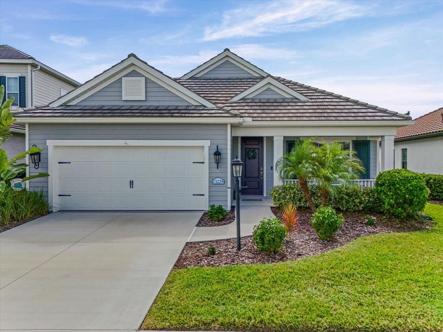 Step into a home that radiates warmth and charm in this well-maintained Fresh Spring model, located in the amenity-rich Grand Palm Community. This 3-bedroom, 2-bathroom home plus a den is offered FULLY FURNISHED if the buyer prefers. This home is equipped with hurricane IMPACT GLASS windows, and NO FLOOD INSURANCE is required. With tile throughout the home, the spacious primary bedroom features a tray ceiling with crown molding, a generous walk-in closet, and a well-appointed en-suite bath with dual vanities and floor to ceiling tile. The living room boasts a tray ceiling with crown molding and a pocket sliding door to a screened lanai with a gas hook-up for grilling. The kitchen is equipped with quartz countertops, 42-inch cabinets, a walk-in pantry, and gas cooking. The laundry room is thoughtfully designed with a warm, appealing style and includes a NEW 2024 washer and dryer. Inside, smart upgrades contribute to both comfort and peace of mind with a system that allows for app-controlled access to the thermostat, front door, and garage. Additional features include solid core doors, insulated interior walls, and an EXTENDED GARAGE with epoxy flooring and garage storage that has been built in.
 
Two guest bedrooms and a den provide additional space for family, hobbies, or a home office, with a walk-in closet in one of the guest rooms for ample storage. The driveway and porch have been freshly power-washed, and the gutters soft-washed for a sparkling, inviting exterior. The large backyard provides plenty of space to relax, play, garden, or design your own dream pool. This home is move-in ready and waiting to welcome you. Schedule your private tour today!