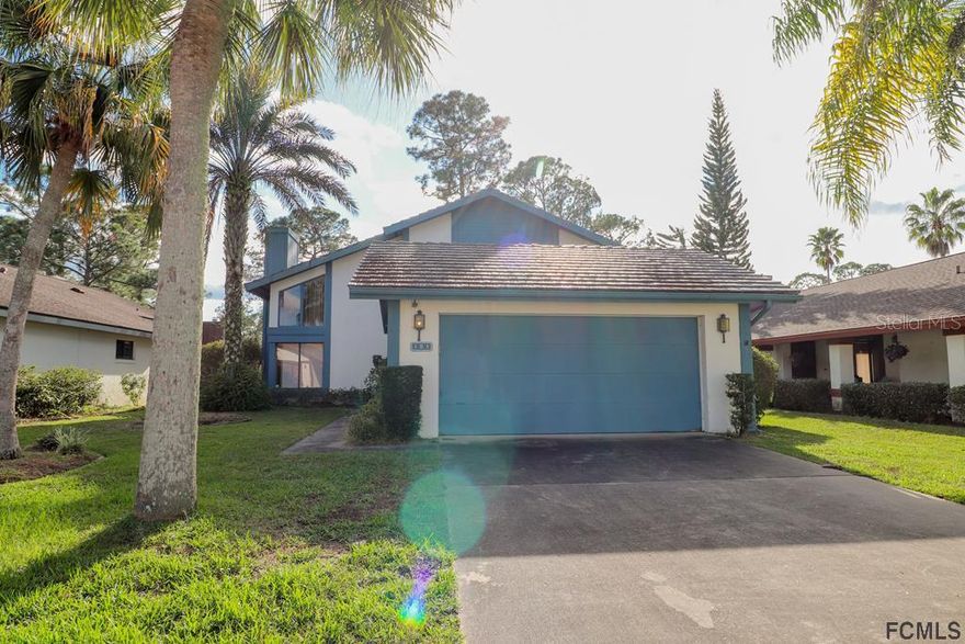 Welcome home to this beautifully unique property in desireable Indigo Lakes! This spacious 4 bedroom, 3 bathroom home with 2 car garage is sure to please. Features include two masters with baths en-suite; 1 upstairs & 1 down, breathtaking cedar planked vaulted ceilings, gorgeous Coquina stone fireplace, and attached storage. The seller has repaired the exterior, and the home is eagerly awaiting it's new owner to come add their own personal touch! HOA covers common areas, & lawn service. 60 day minimum for rentals.