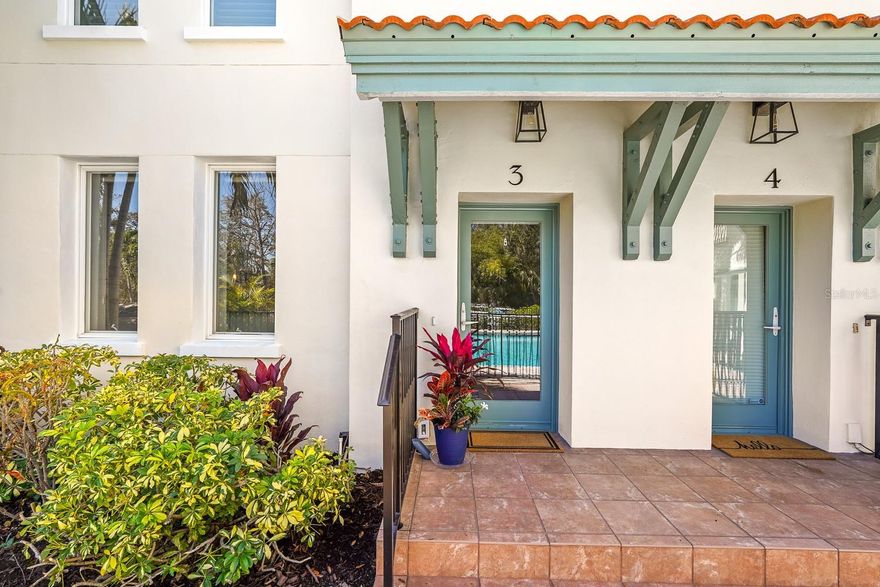 Trade snow for sunshine and enjoy the comfort of Florida living! Tucked within the charm of Historic Laurel Park, this beautifully refined three-bedroom, three-bath townhome with a loft offers a rare blend of privacy, sophistication, and walkable downtown living in the heart of Sarasota.

Perfectly positioned within the thoughtfully designed building, deliberately built to enhance privacy and showcase tranquil views of the community pool and lush greenery from every view—rather than looking directly into neighboring units.The two-story layout balances architectural elegance with effortless functionality, creating an inviting flow for both daily life and entertaining. Recent enhancements provide peace of mind and elevated style, including new luxury vinyl flooring, fresh interior and exterior paint, a new HVAC system, and a new roof. The kitchen is well-appointed for modern living with a gas range, complemented by the efficiency of a tankless water heater.

Sunlight pours through tall casement windows, filling the home with a bright, airy ambiance and highlighting its understated finishes. The first level includes a private bedroom with a full bath conveniently located across the hall—ideal for guests or a dedicated home office. Upstairs, the primary suite and an additional bedroom each enjoy their own ensuite baths, along with a versatile loft space perfectly suited for a den, office, fitness studio, or flex space to meet today’s lifestyle needs.

From the expansive living areas, tranquil views overlook the community pool, offering a serene backdrop that feels both relaxed and elevated. Set within a pet-friendly enclave, this residence also delivers exceptional walkability—placing Sarasota’s acclaimed dining, galleries, cultural venues, waterfront parks and marinas just steps from your door. 

Additional conveniences include shared outdoor space with community grill or room for your own, two dedicated parking spaces and access to a community storage room ideal for beach chairs, bicycles, pool accessories, and seasonal items, adding both practicality and ease to downtown living. HOA dues are comparatively lower than many nearby communities, enhancing the overall value of this downtown lifestyle.

Timeless, quiet, and impeccably maintained, this is downtown Sarasota living at its most refined—within one of the city’s most coveted neighborhoods.