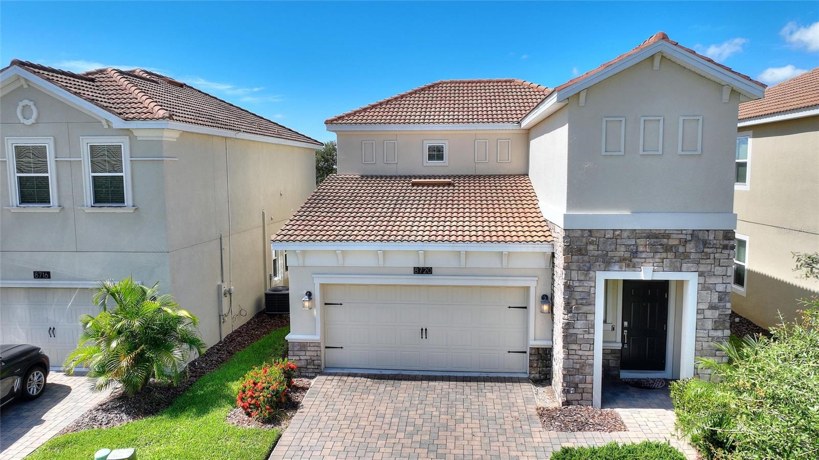 Welcome home to ChampionsGate Country Club! Central Florida’s Premier Resort-Style Golf Community. Full golf and tennis membership is included in the HOA, making every day feel like a vacation. This beautifully maintained two-story, three-bedroom, two-and-a-half-bath residence is perfectly positioned to capture sweeping views of the pristine golf course, tranquil pond, and illuminated fountain, creating a picturesque backdrop both day and night. Located just steps from the neighborhood pool and park, this home offers convenience and recreation right at your doorstep.
The spacious primary suite is conveniently located on the main level, offering comfort and privacy. The open-concept living area features a generous family room that flows effortlessly to the screened-in covered lanai, ideal for relaxing or entertaining while soaking in the serene scenery. Upstairs, a versatile loft provides additional living space, perfect for a home office, media room, or play area.
Offered furnished, with the option to purchase fully furnished, this home can be truly move-in ready for your immediate enjoyment.
Enjoy golf cart access throughout this gated, resort-style community with world-class amenities, including:
Oasis Club with restaurant, tiki bar, lazy river, multiple pools, fitness center & more.
The Plaza – a residents-only clubhouse with restaurant, bar, pickleball, and two pools.
The Retreat Club – a brand-new, full-scale water park
HOA includes: full golf membership, access to all clubs and amenities, tennis, pickleball, $75 monthly food credit, gated entries, lawn care, cable, internet, phone, security monitoring, and more. CDD and trash are included in the taxes.
Just minutes from Disney, shopping, and dining, this is resort living at its finest.